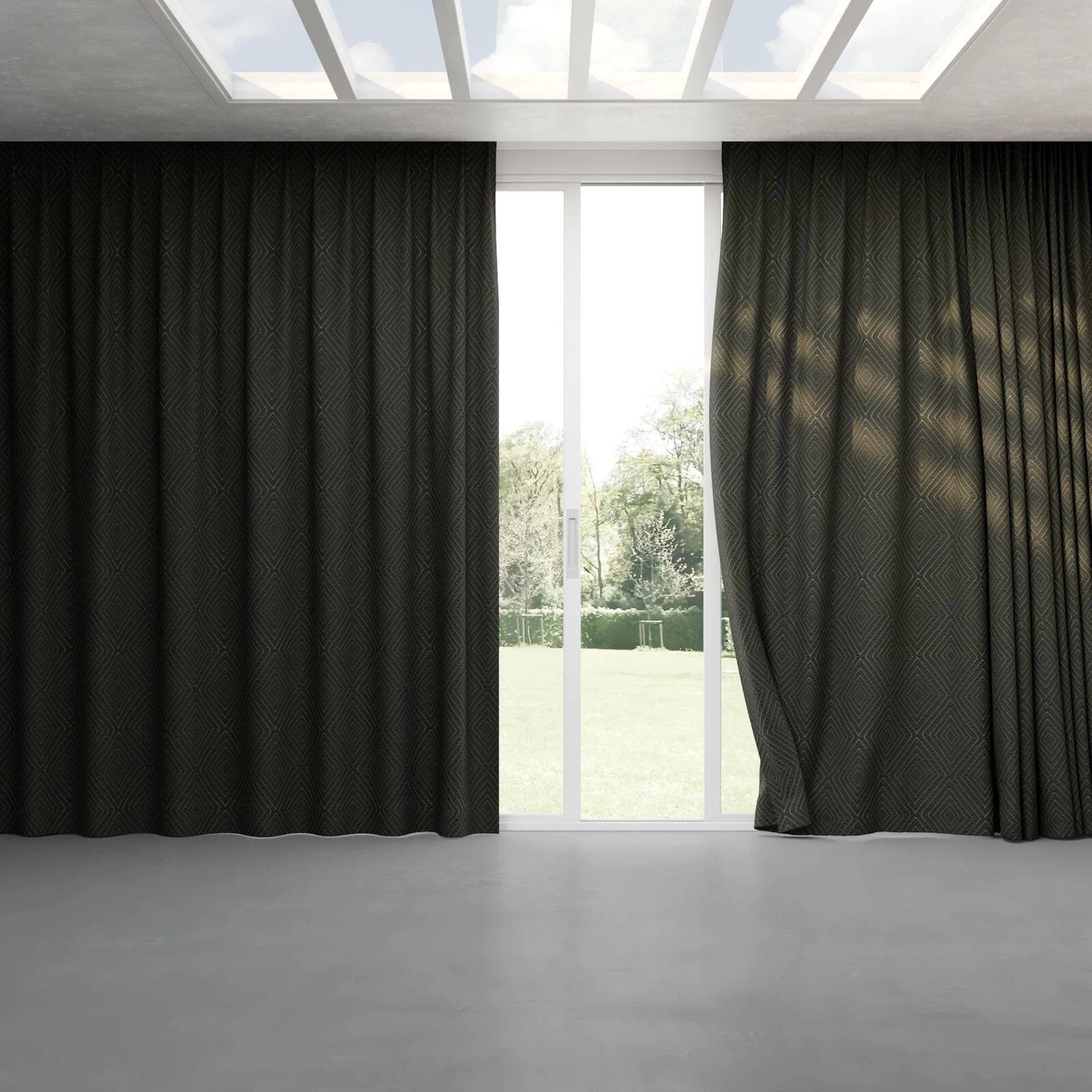 Full view of Intuition Carbon, pinch pleat