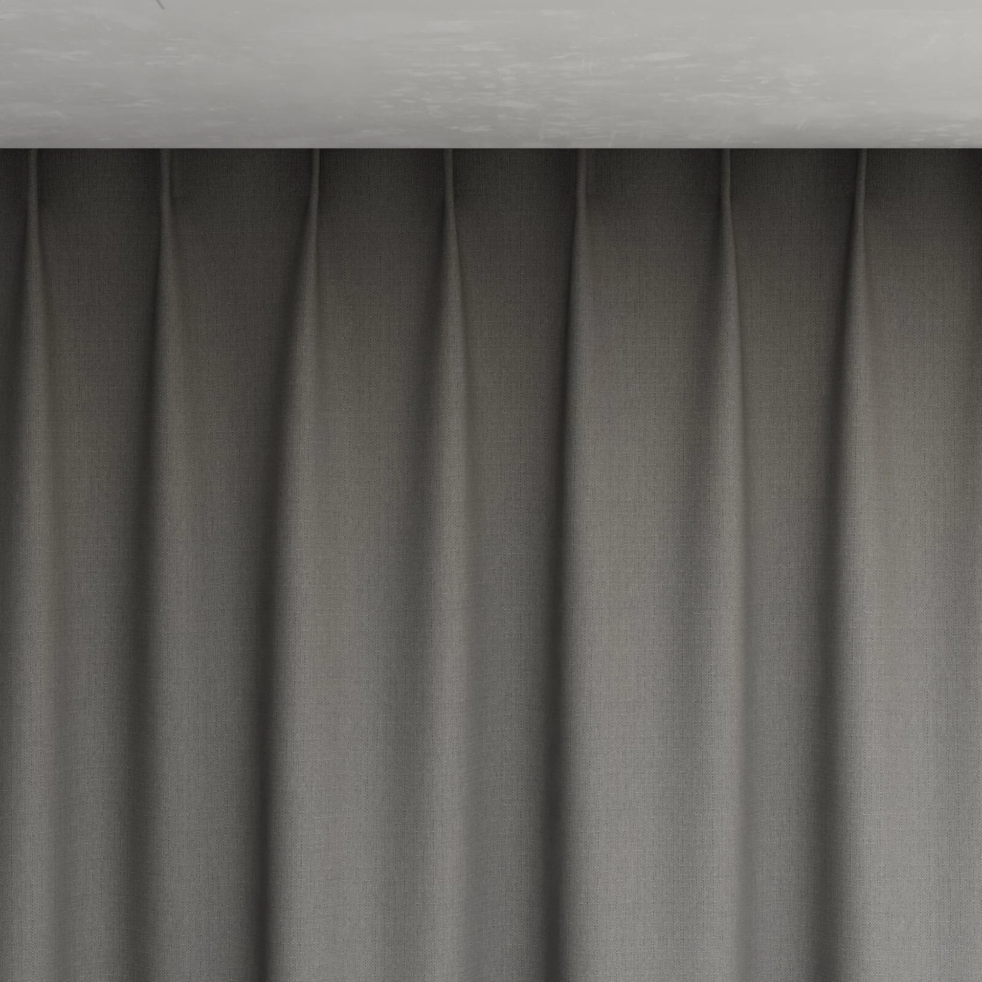 Top view of Darkness Charcoal, pinch pleat