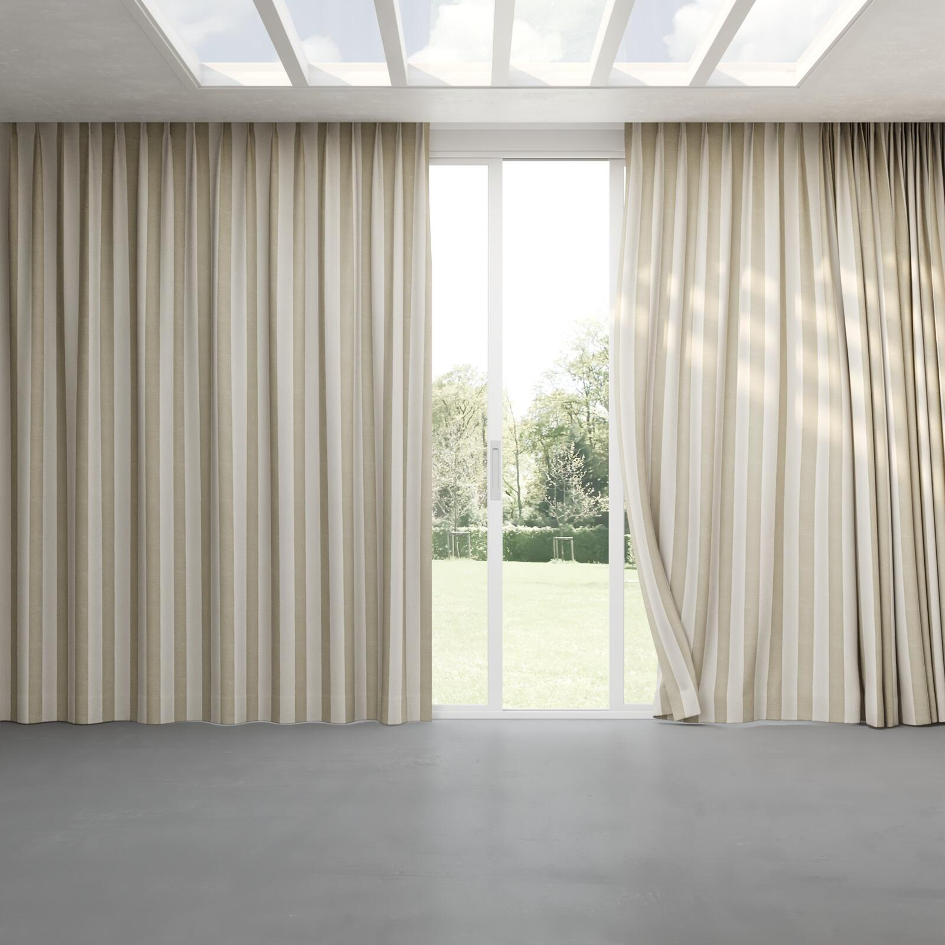 Full view of Nexus Linen, pinch pleat