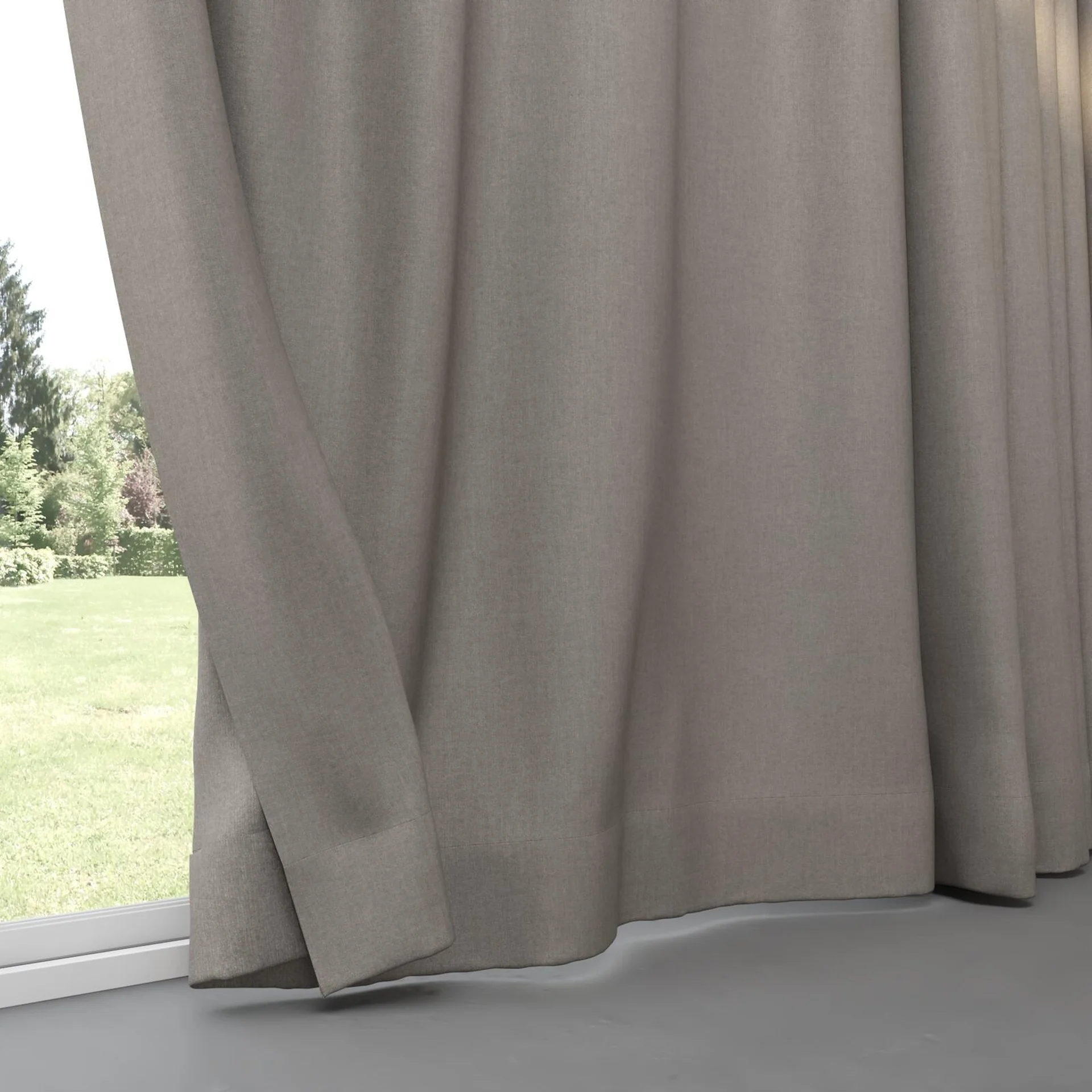 Bottom view of Cushy Limestone, pinch pleat