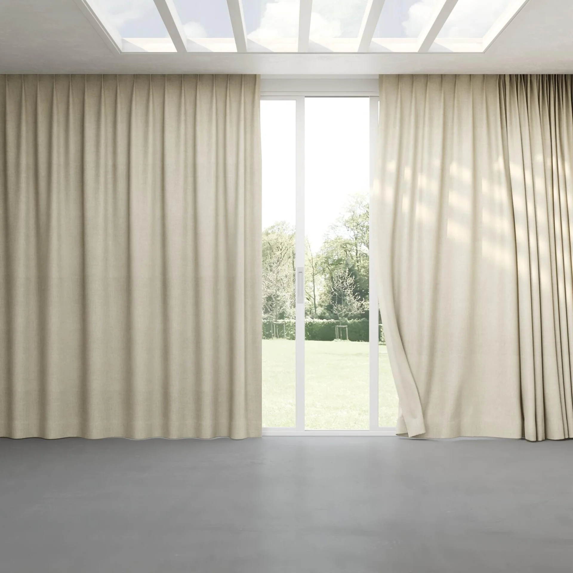Full view of Monterey Angora, pinch pleat