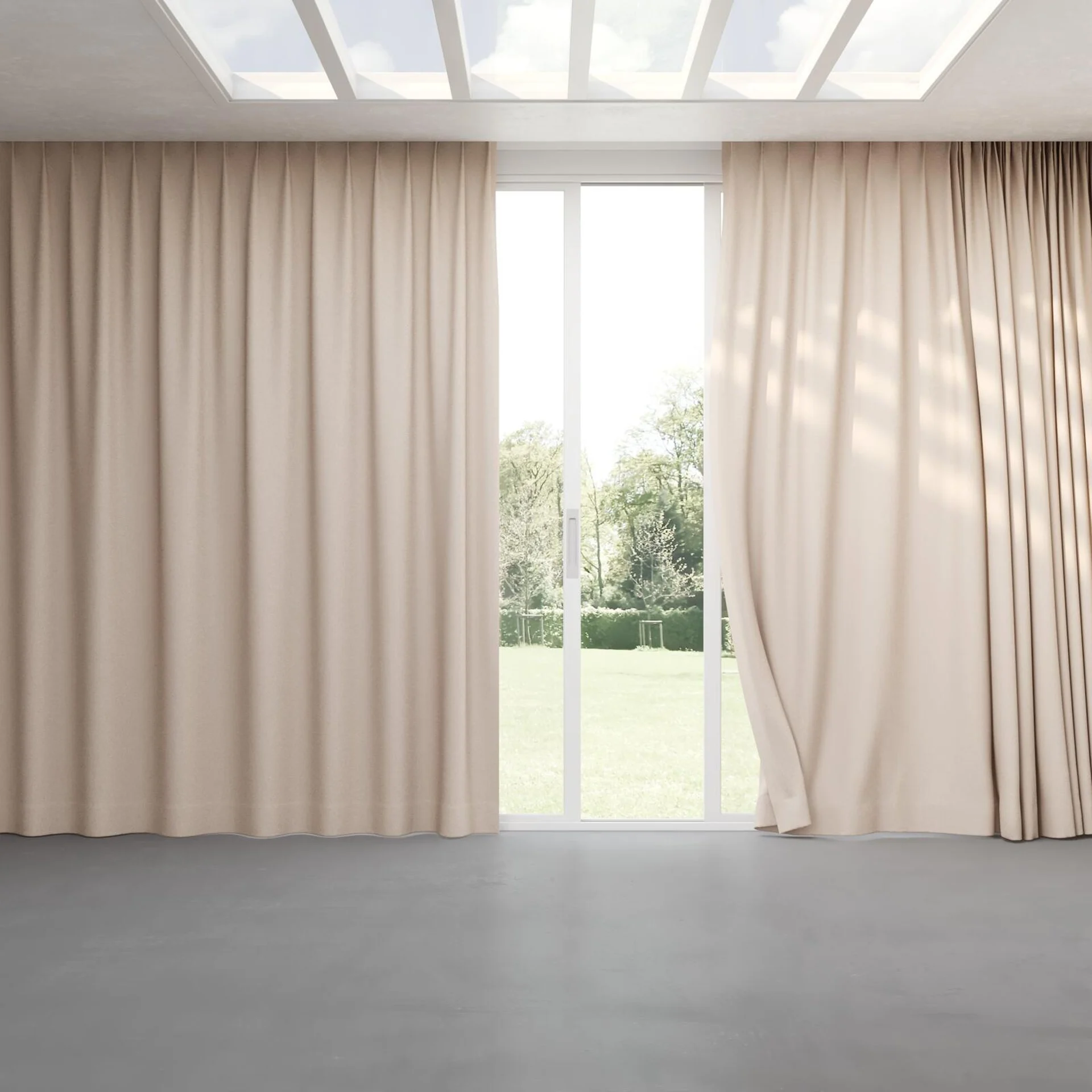 Full view of Maharaja II Blush, pinch pleat