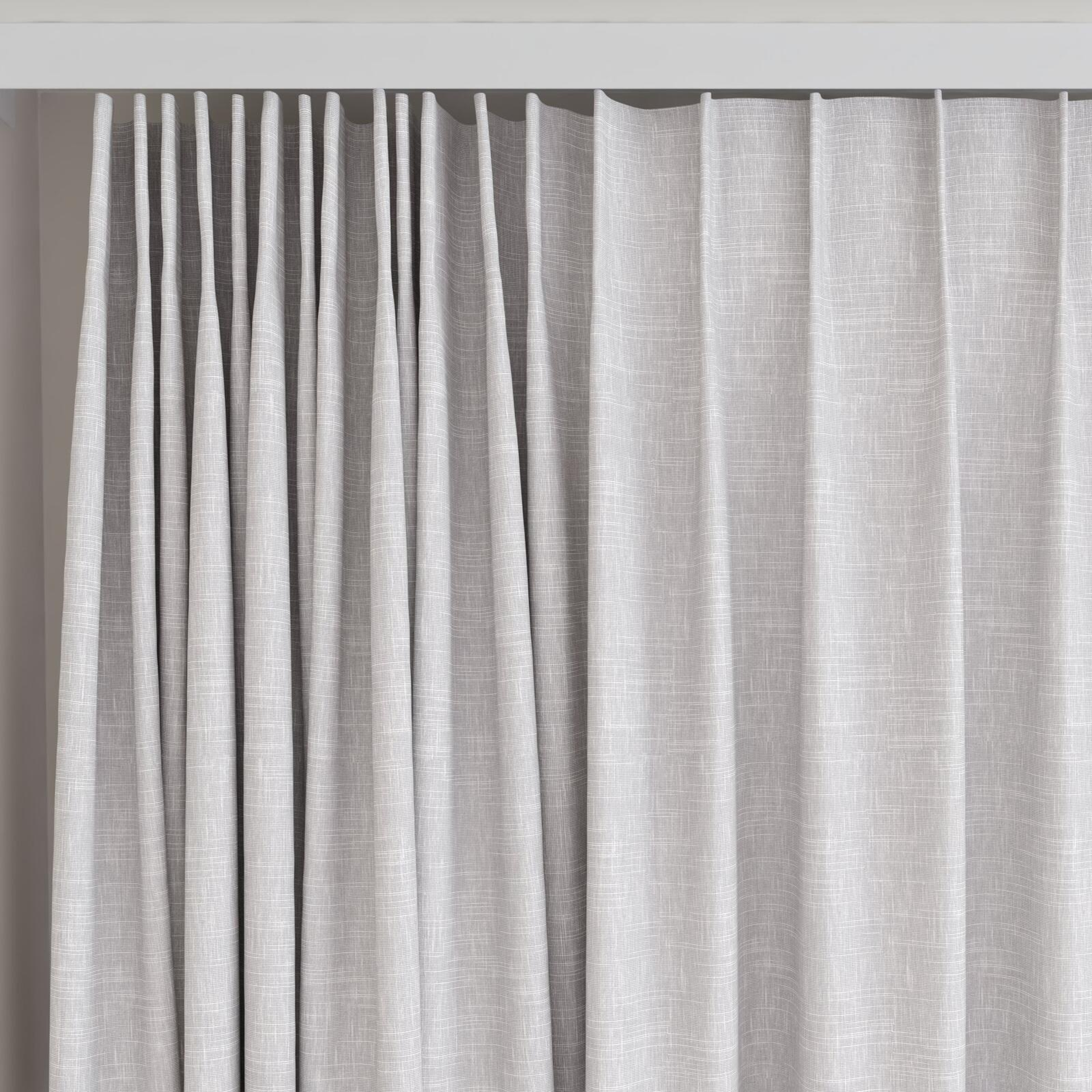 Top view of Artemis Dove, on curtain rail