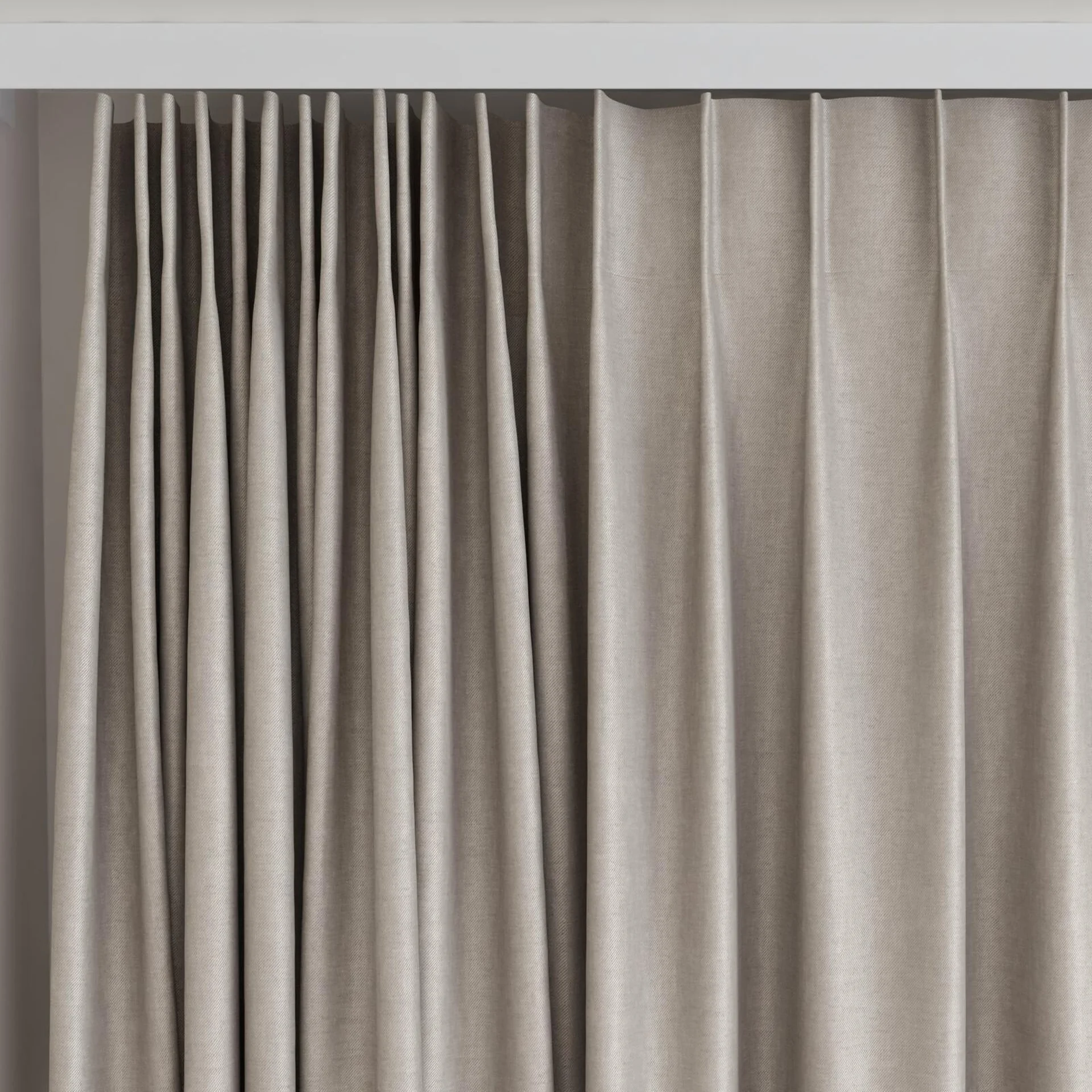 Top view of Glamour Mushroom, on curtain rail