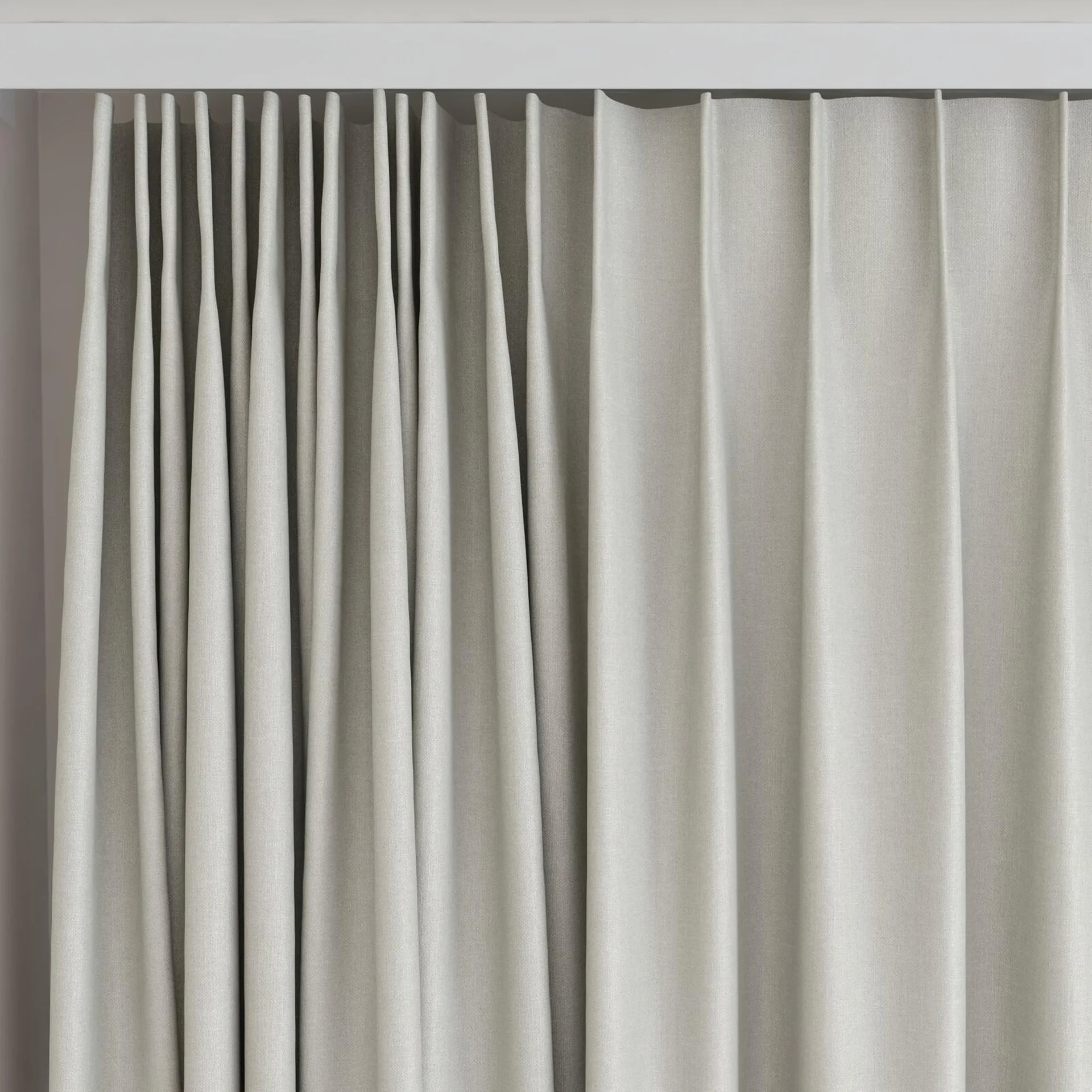 Top view of Kanvas Dove, on curtain rail