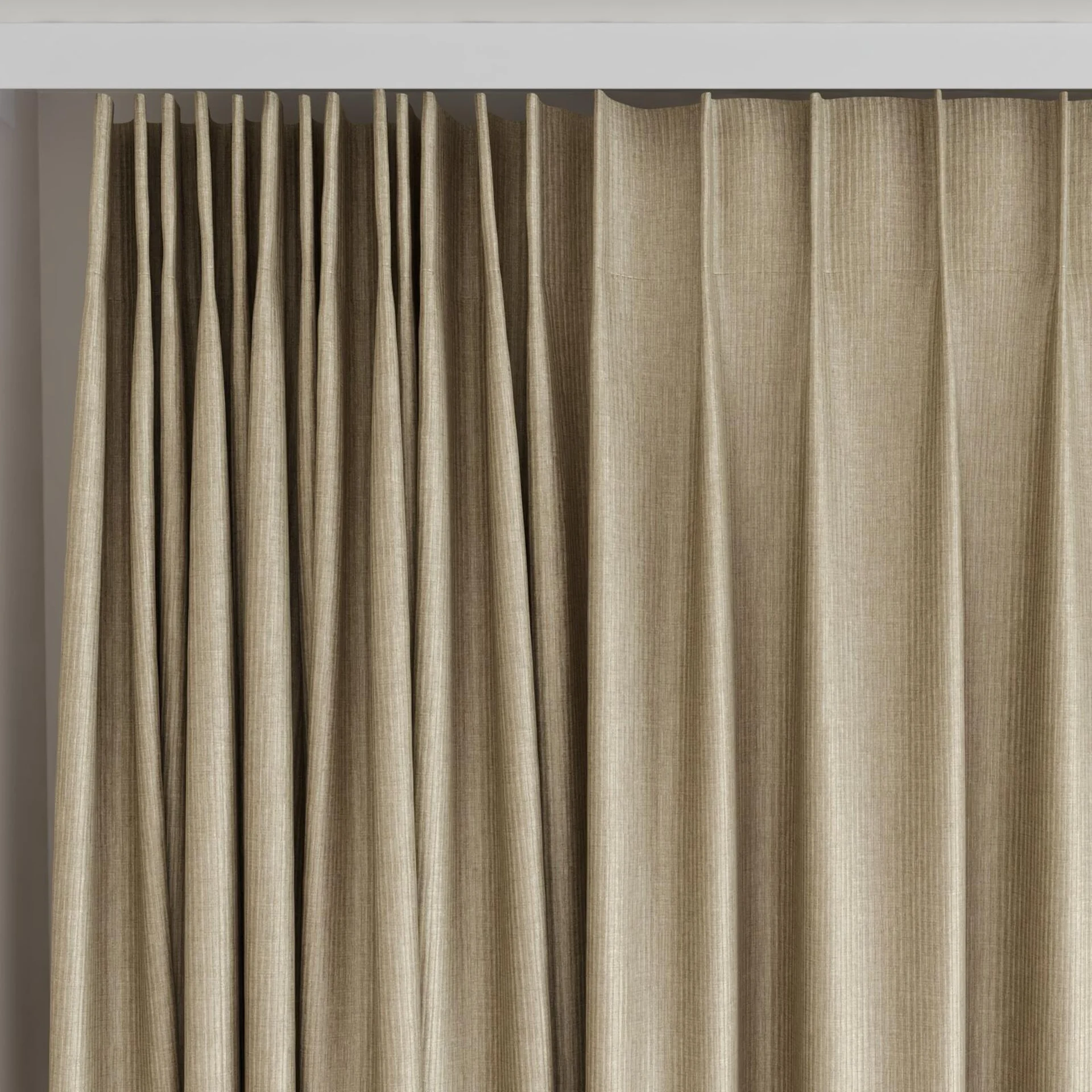 Top view of Hombre Rattan, on curtain rail