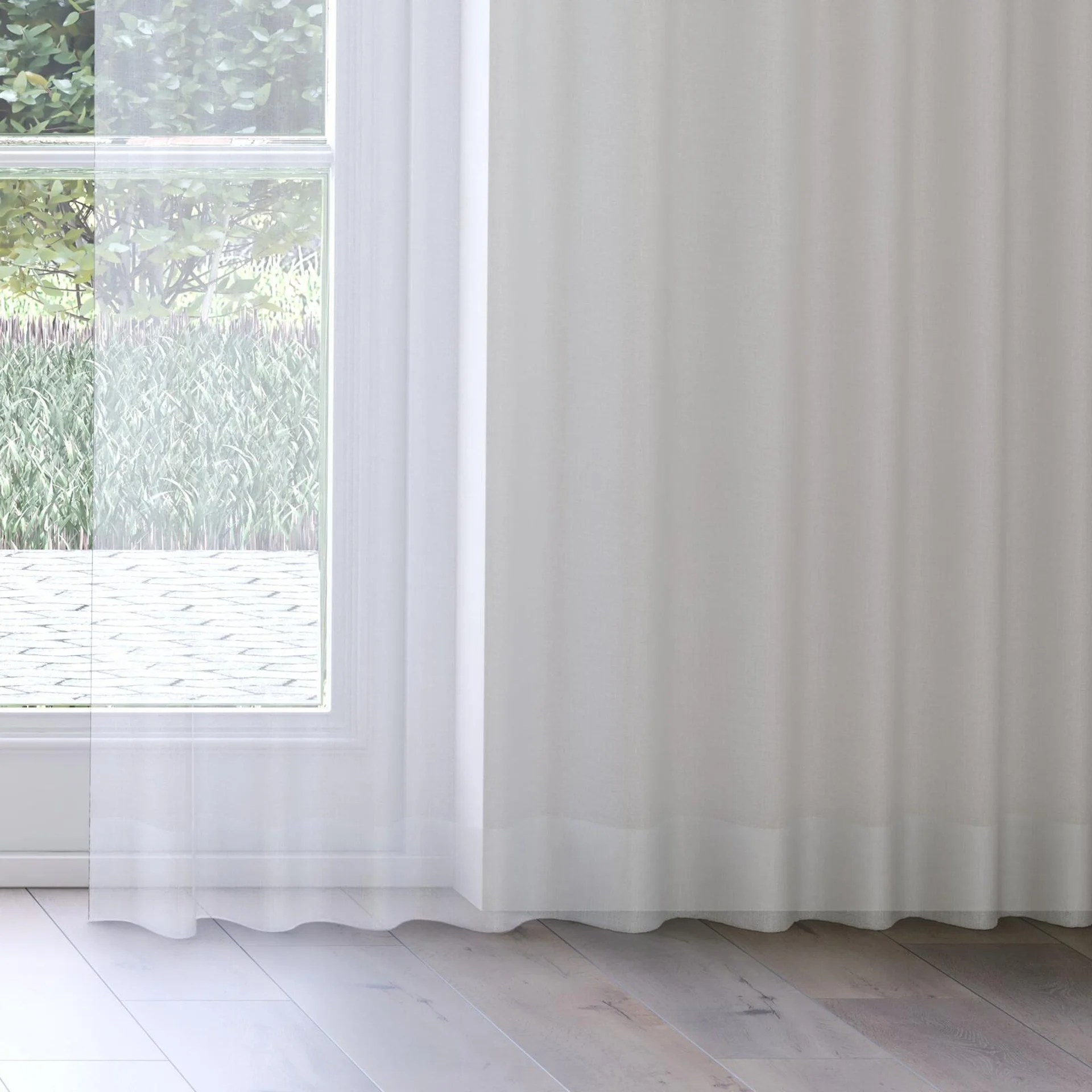 Bottom view of Audiance Dove, on curtain rail