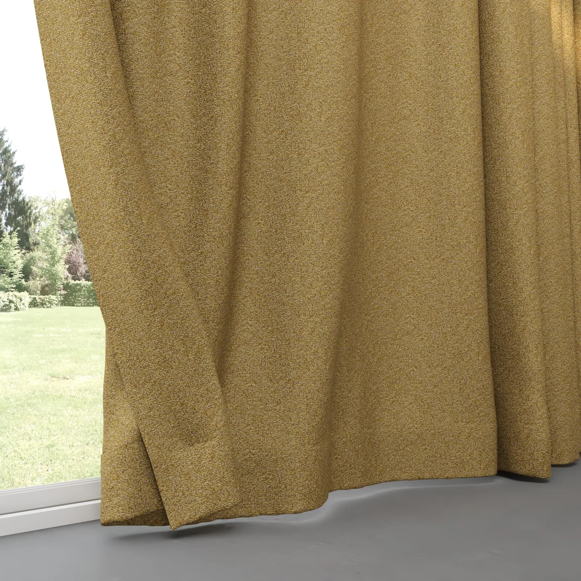 Bottom view of Bora Bora Gold, pinch pleat