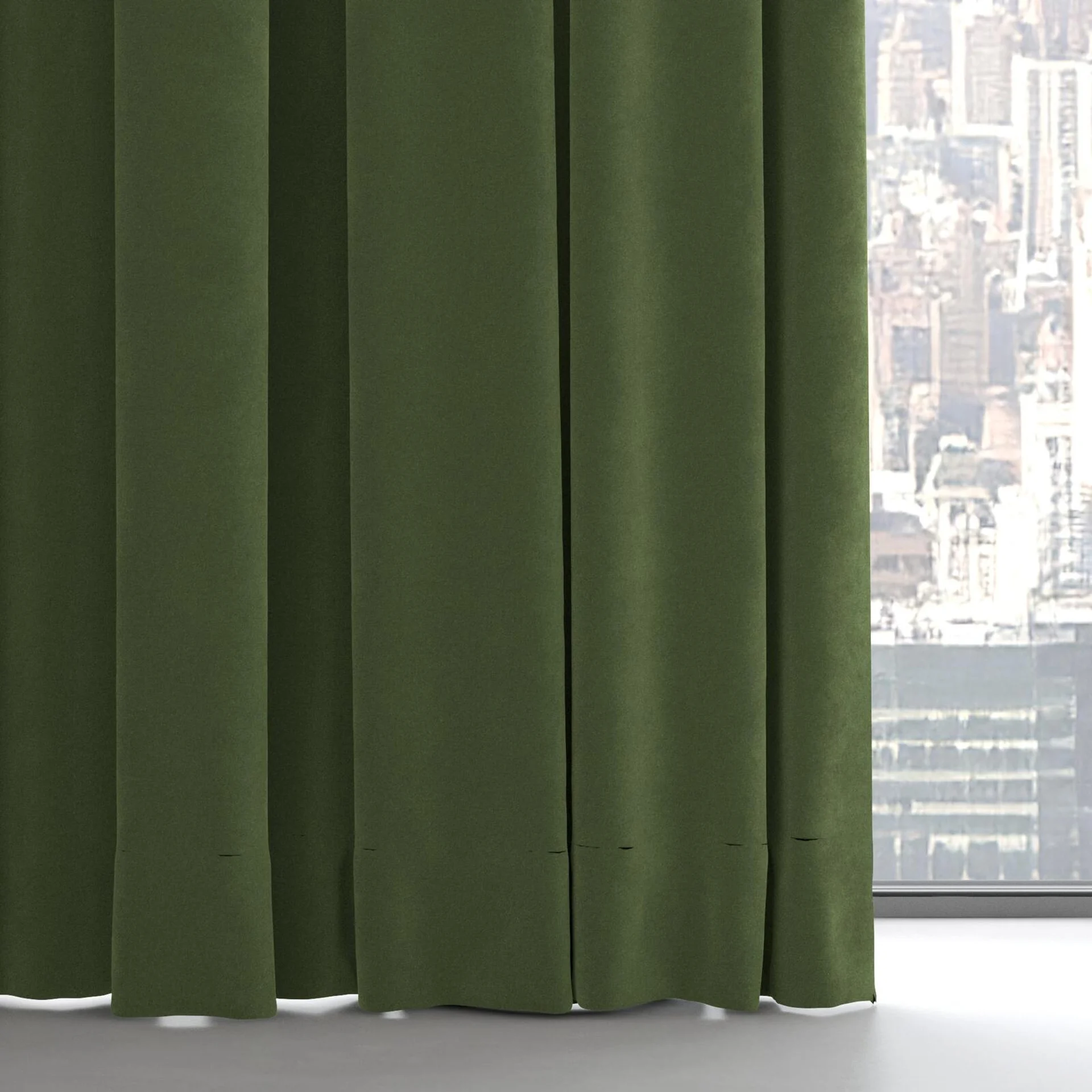 Bottom view of Lux Velvet Forest 8104, on hidden rail