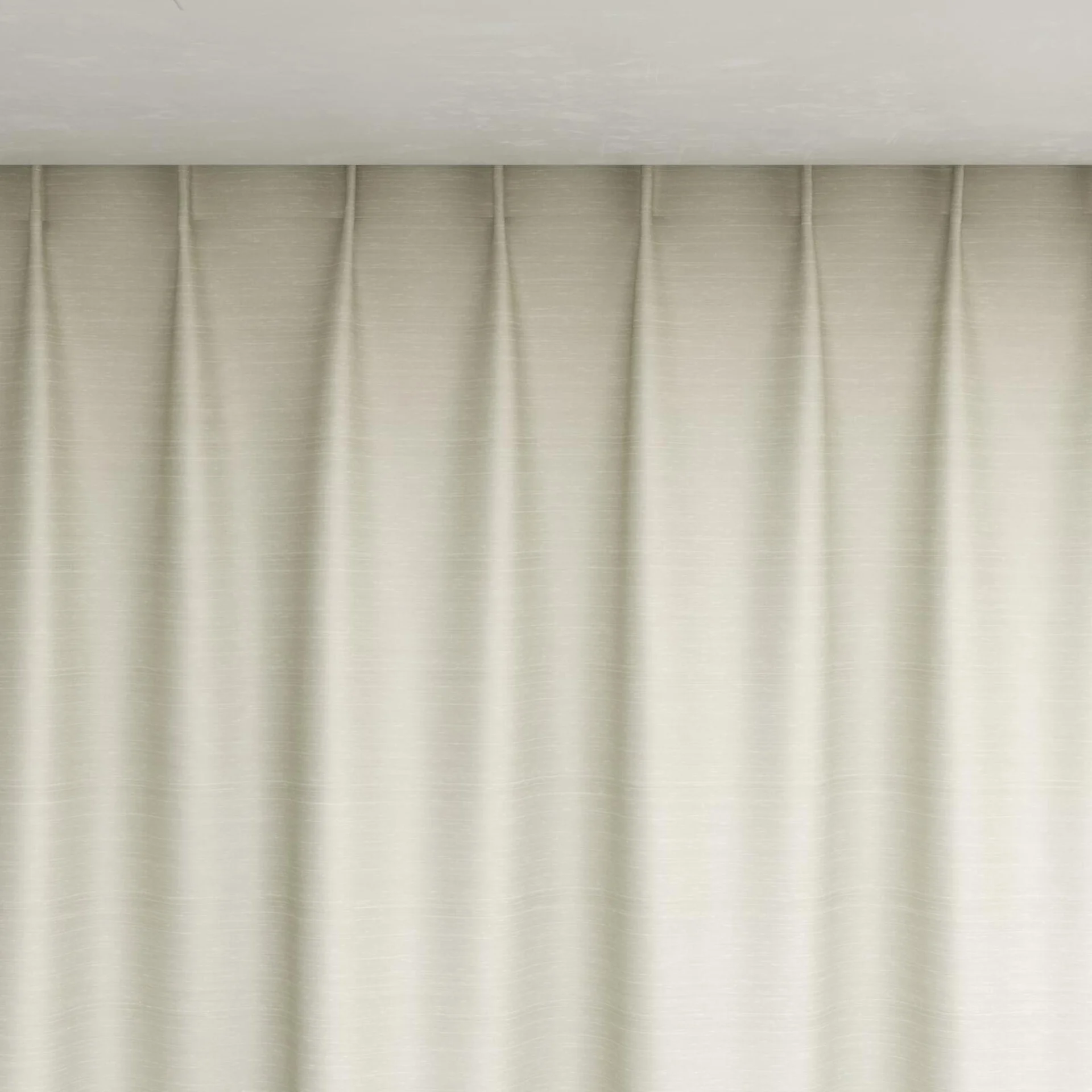 Top view of Silky Ivory, pinch pleat