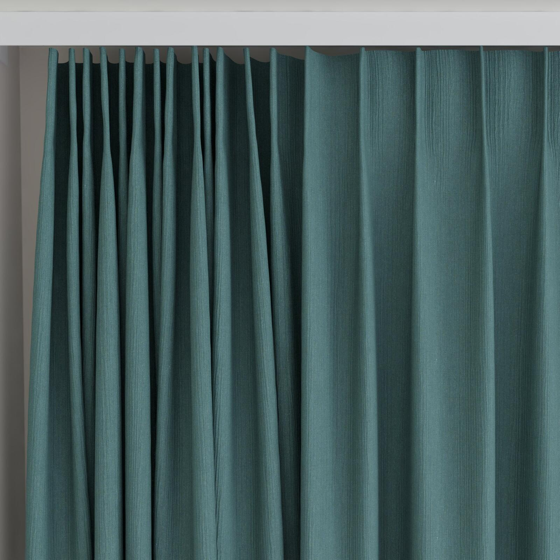Top view of Northstar Peacock, on curtain rail