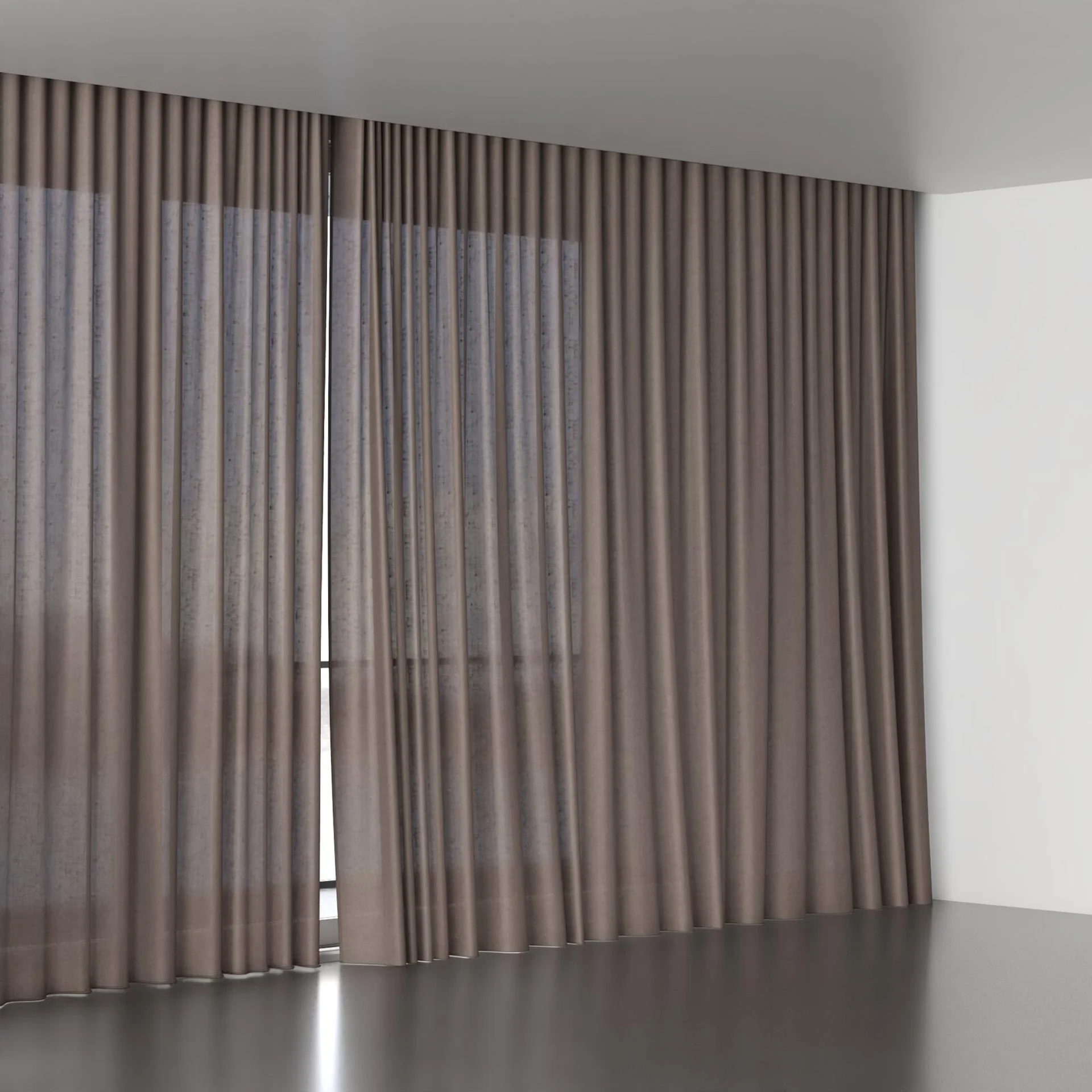 Full view of Flo II Stucco, wave pleat