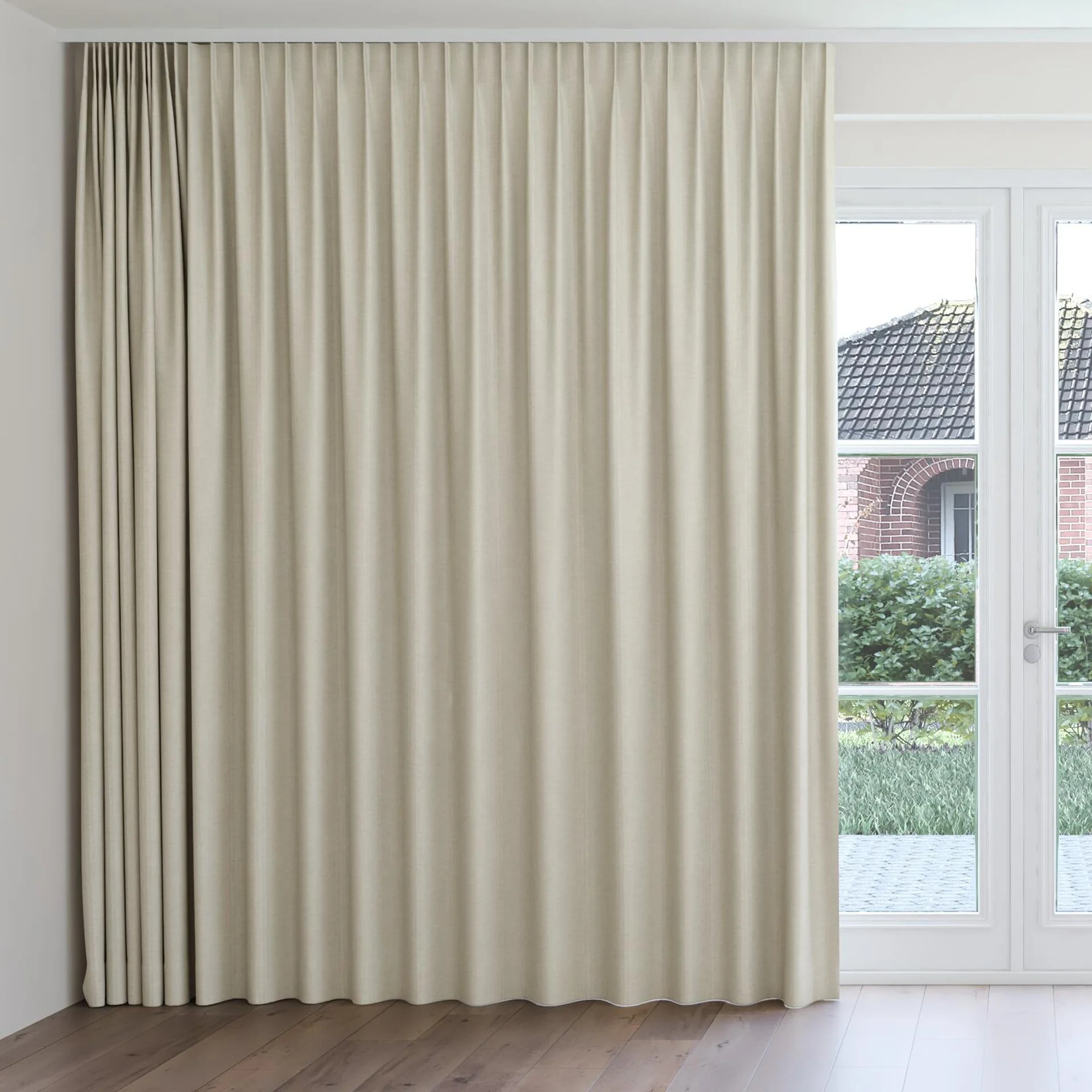 Front view of Casual Whisper, on curtain rail