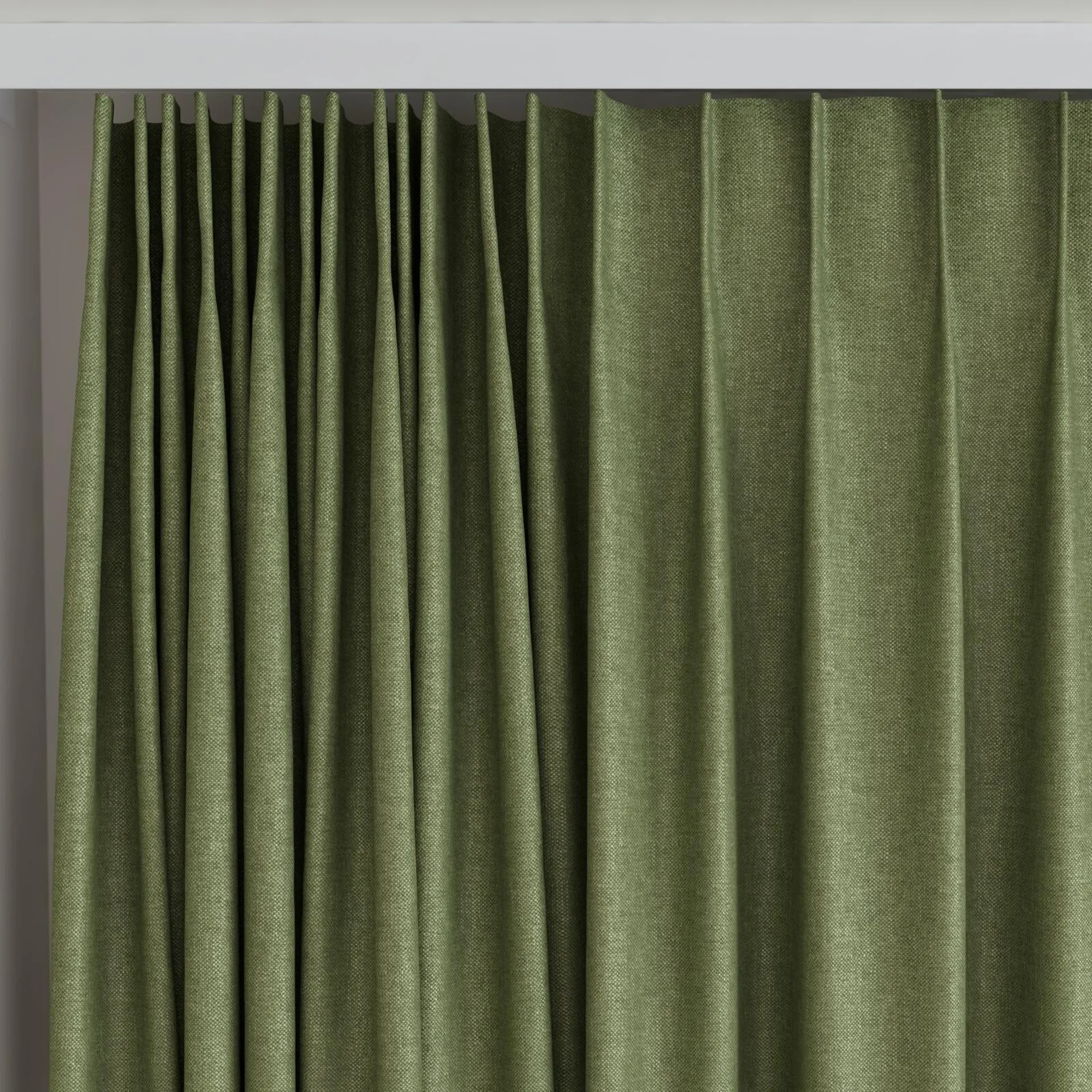 Top view of Perfecto Pesto, on curtain rail