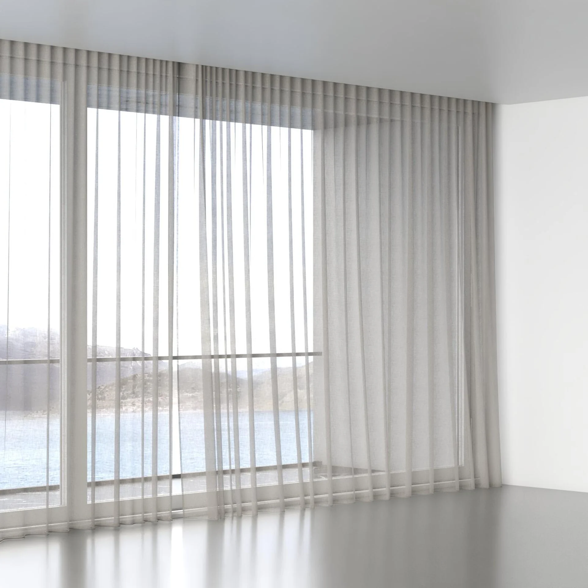 Full view of Natura Recycled Pebble, wave pleat