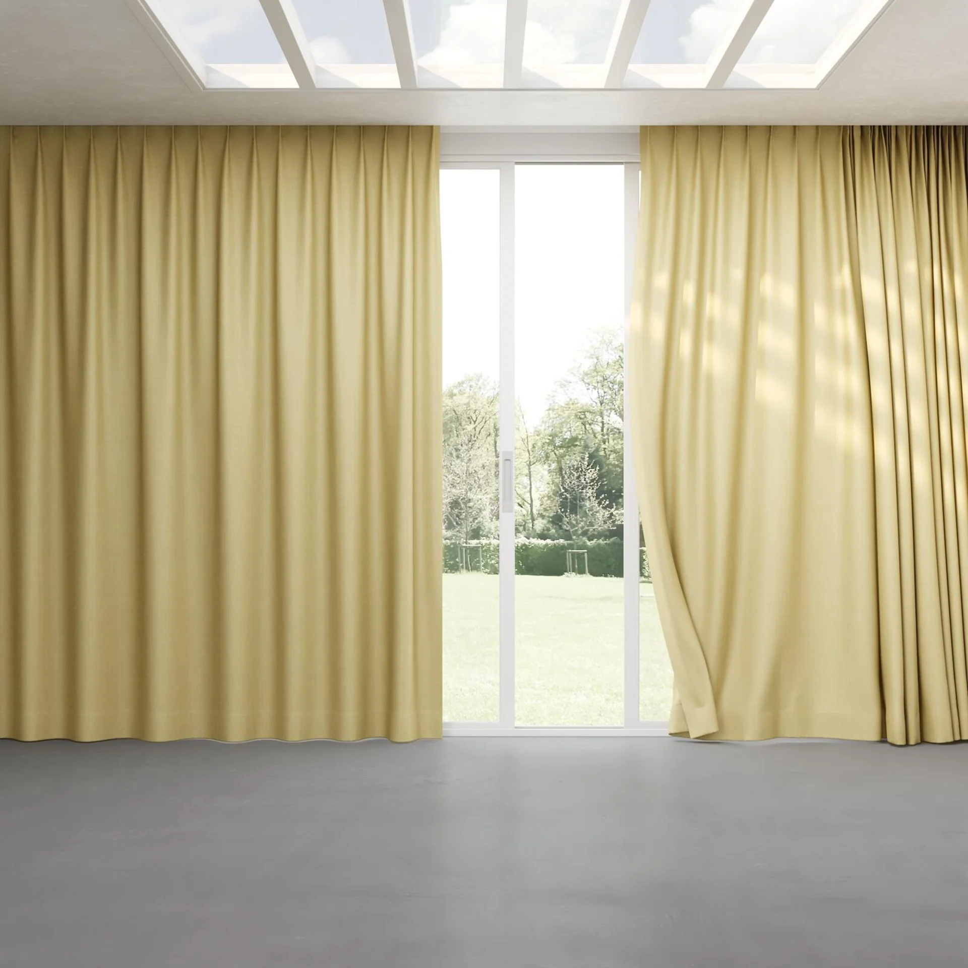 Full view of Gent Sun, pinch pleat
