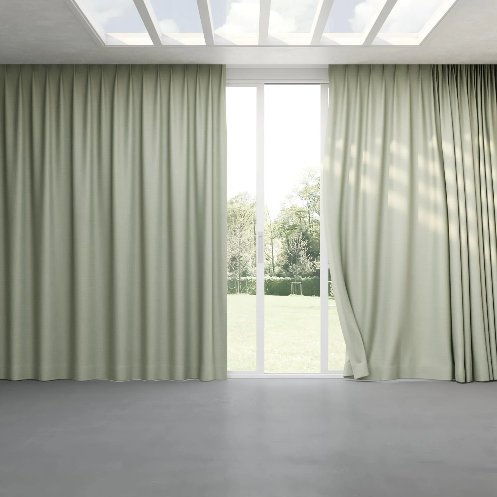 Full view of Linex Frost, pinch pleat