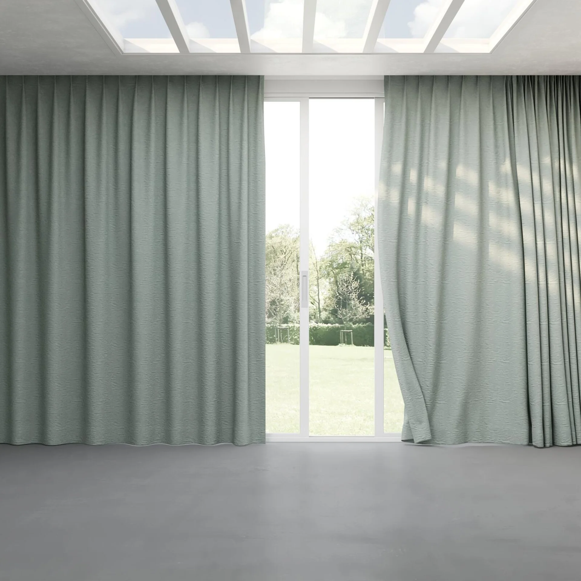 Full view of Juleste Niagara, pinch pleat