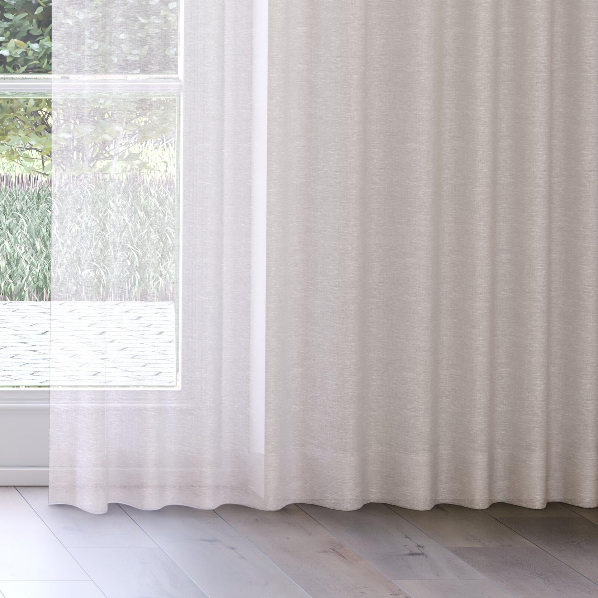 Bottom view of Enso Rose Gold, on curtain rail