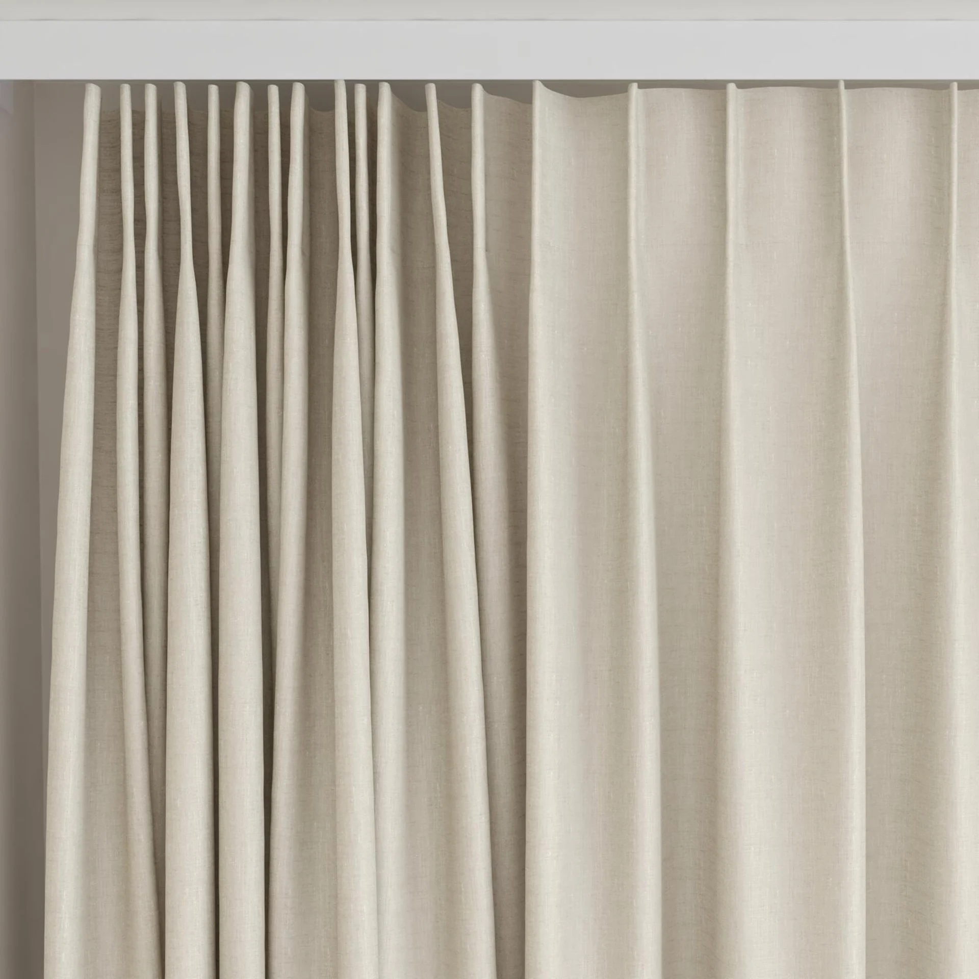 Top view of Kyoto Linen, on curtain rail