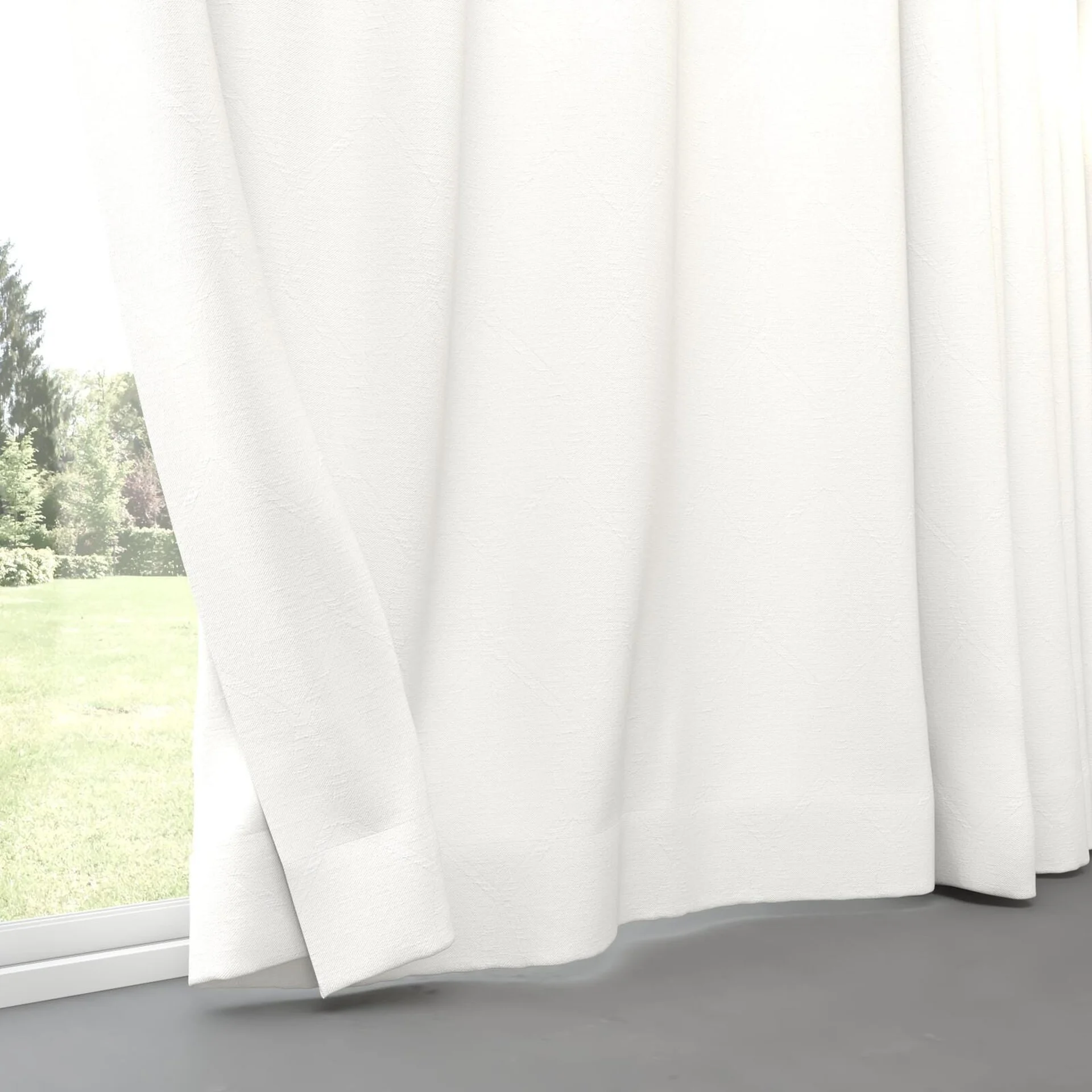 Bottom view of Latimer Blanc, pinch pleat