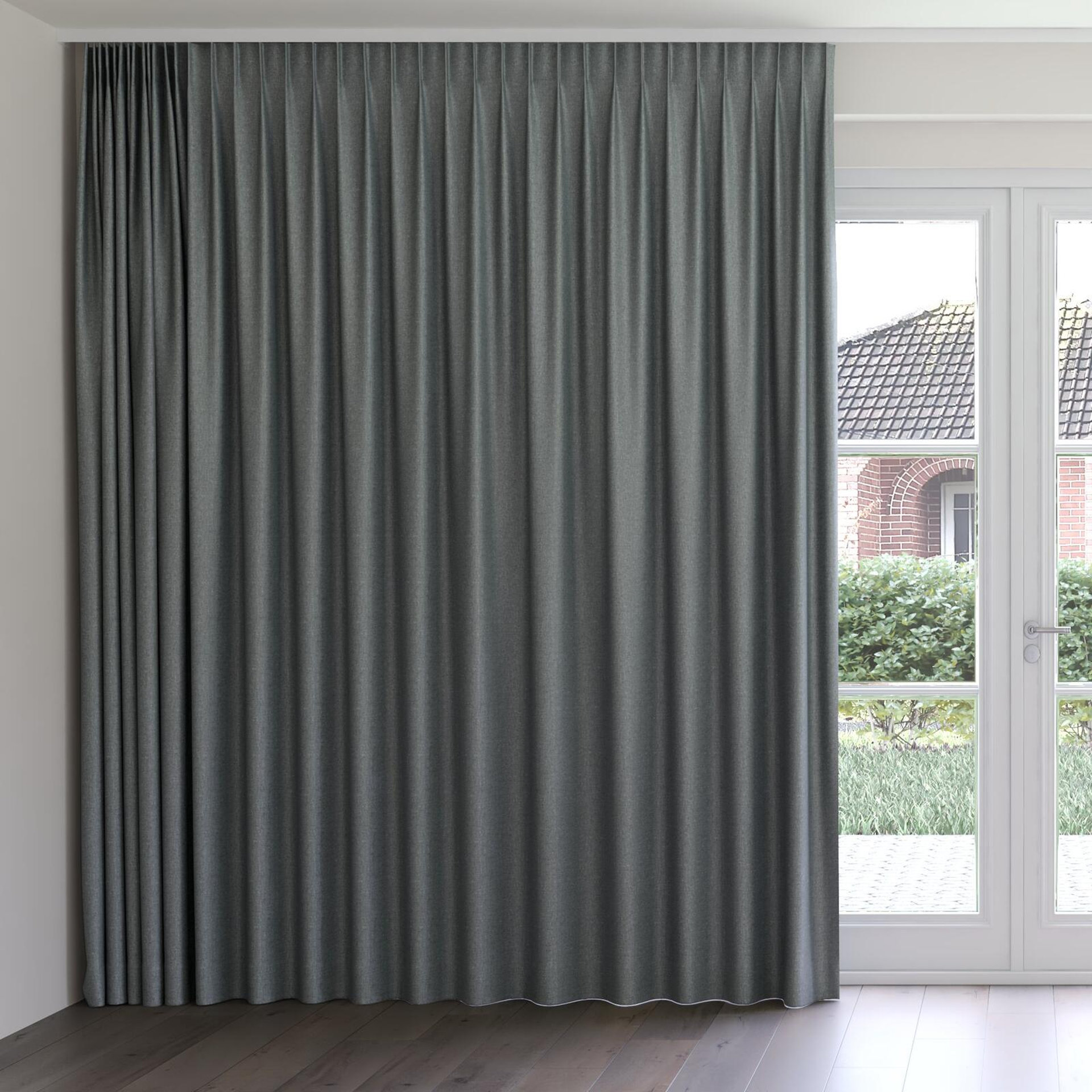 Front view of Tonga Dice, on curtain rail