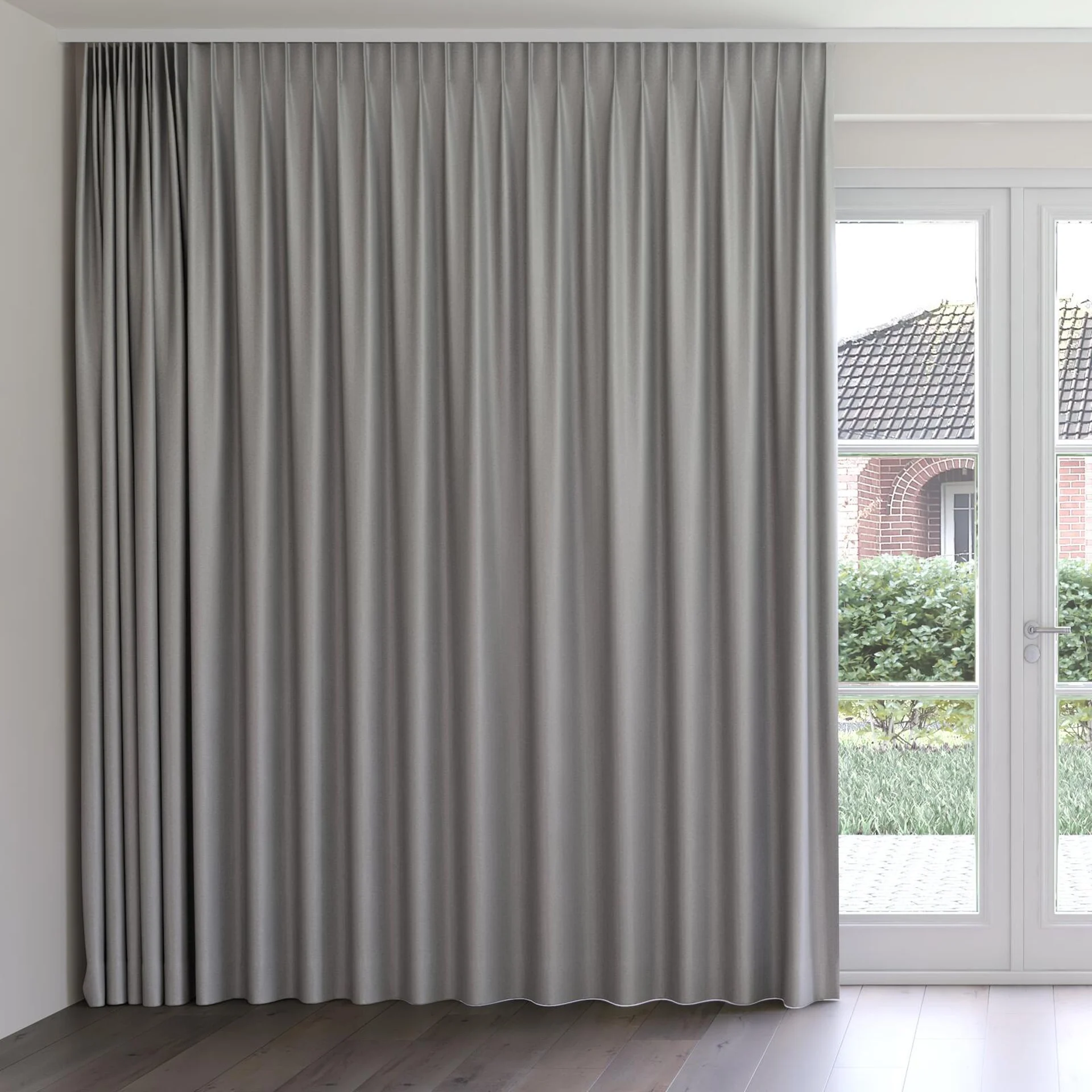 Front view of Taylor Aloy, on curtain rail