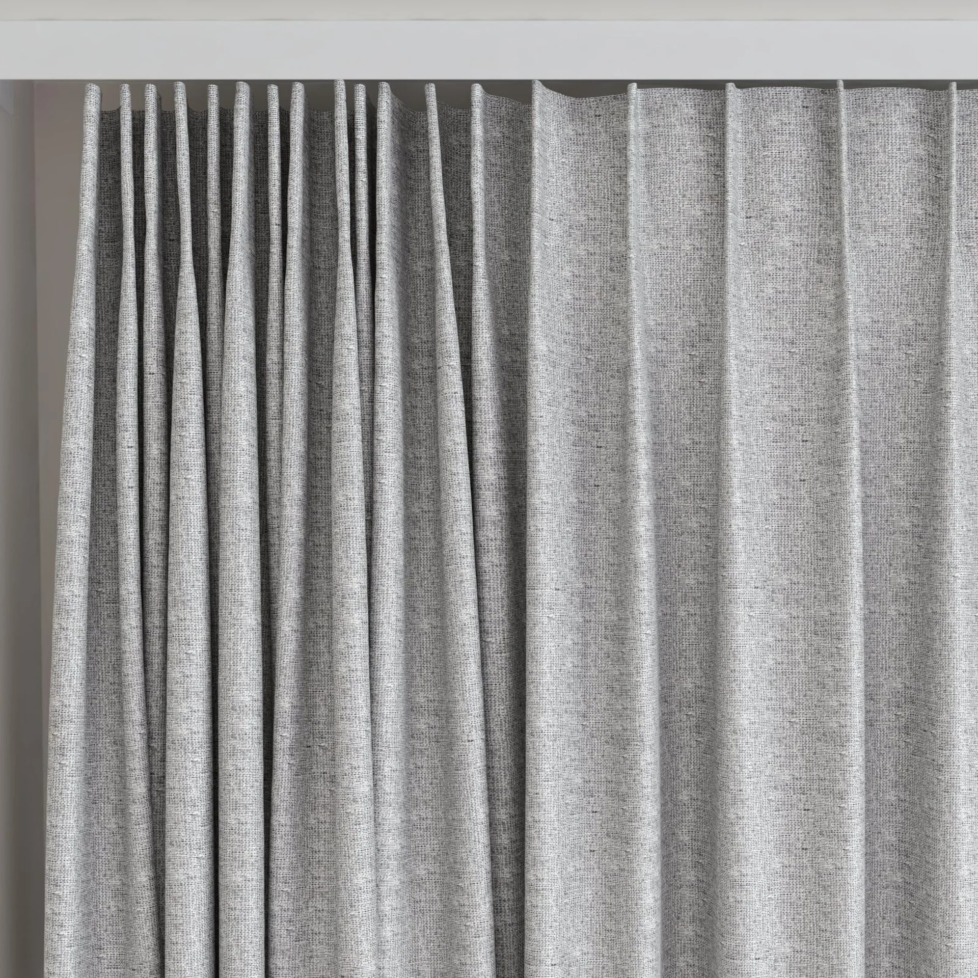 Top view of Ocean Obsidian, on curtain rail