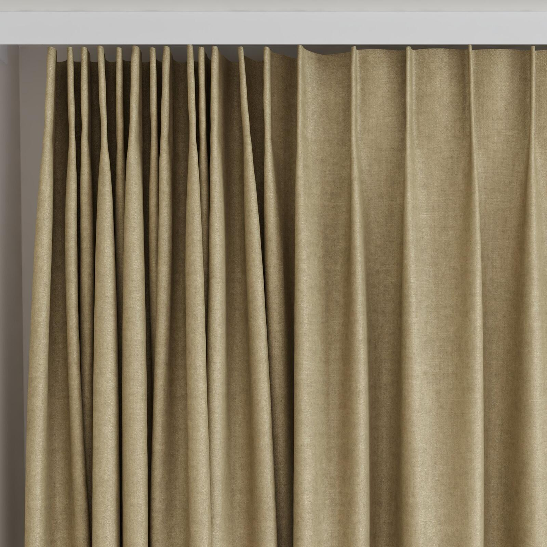Top view of Monterey String, on curtain rail