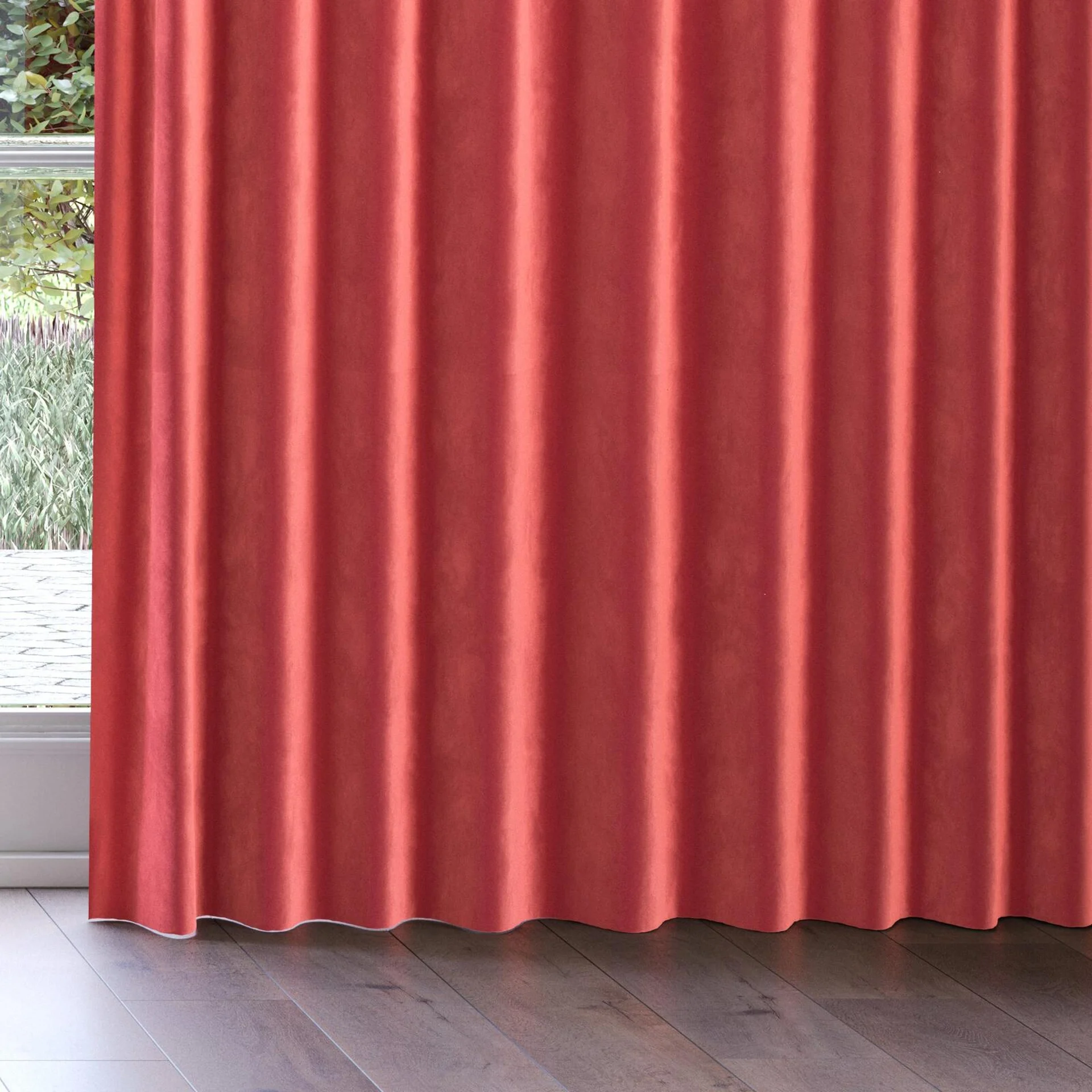 Bottom view of Velvelux Lollipop, on curtain rail
