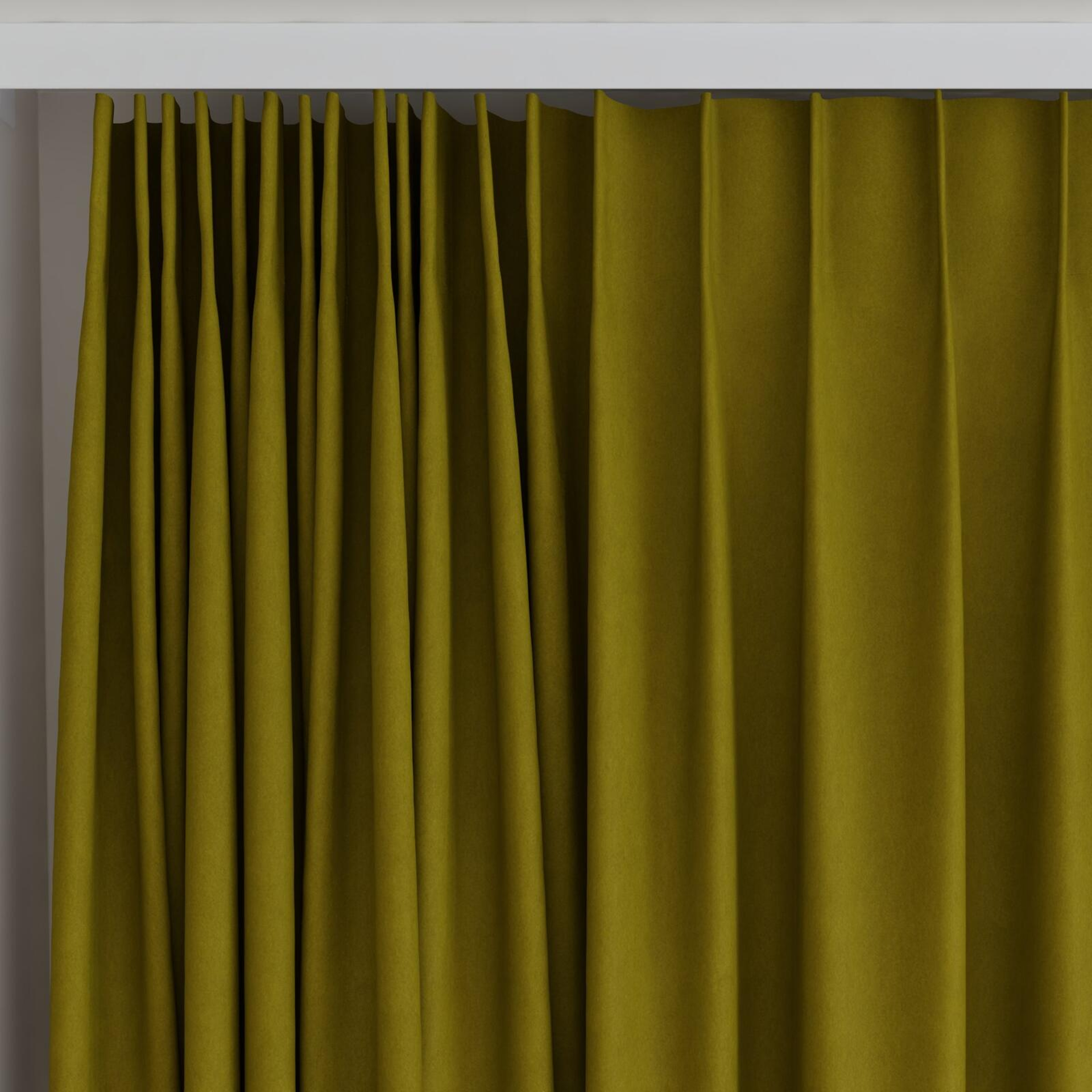 Top view of Lech Olive, on curtain rail