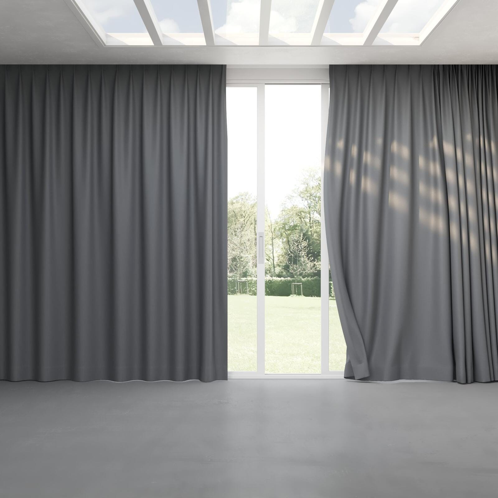 Full view of Urban Platinum, pinch pleat