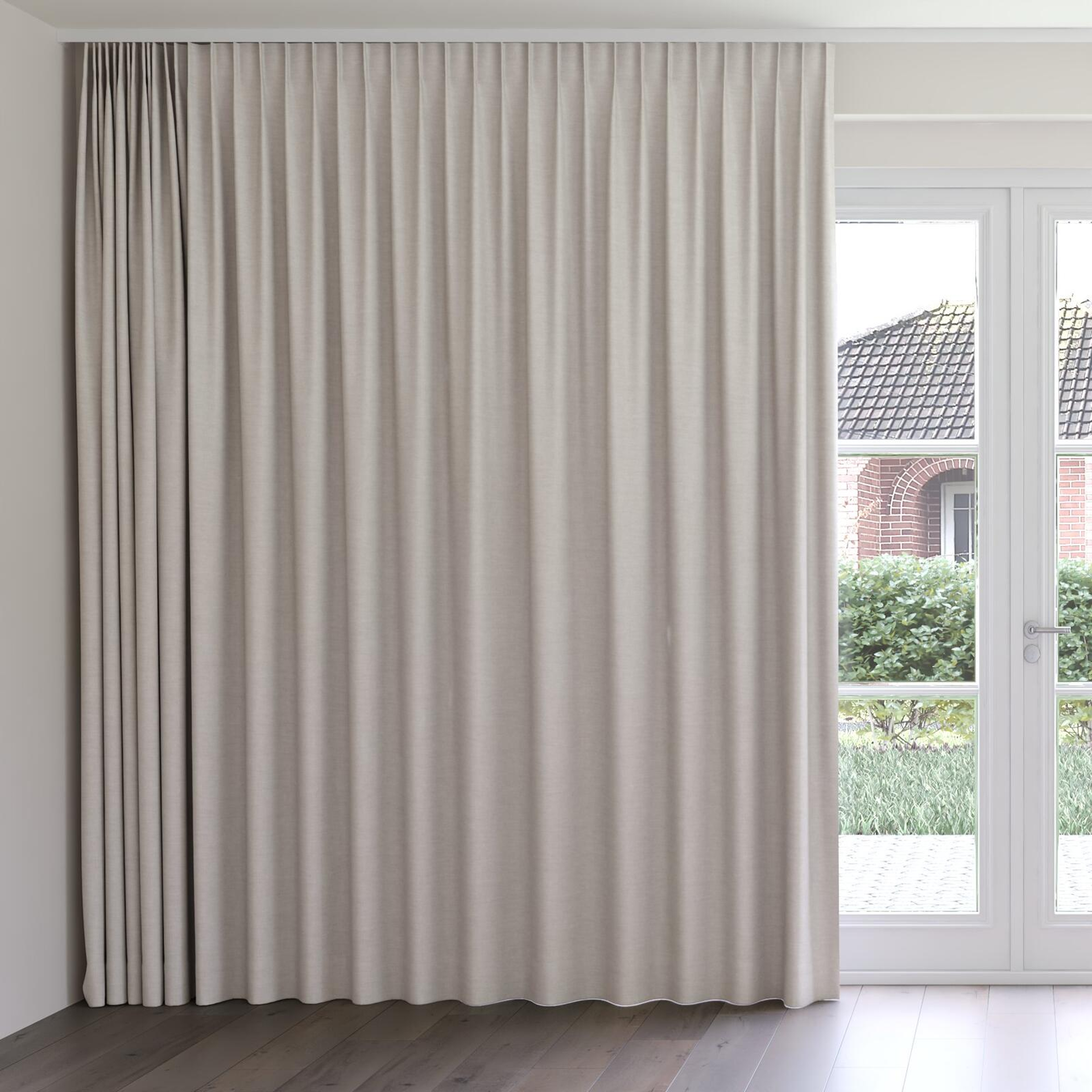 Front view of Drama Limestone, on curtain rail