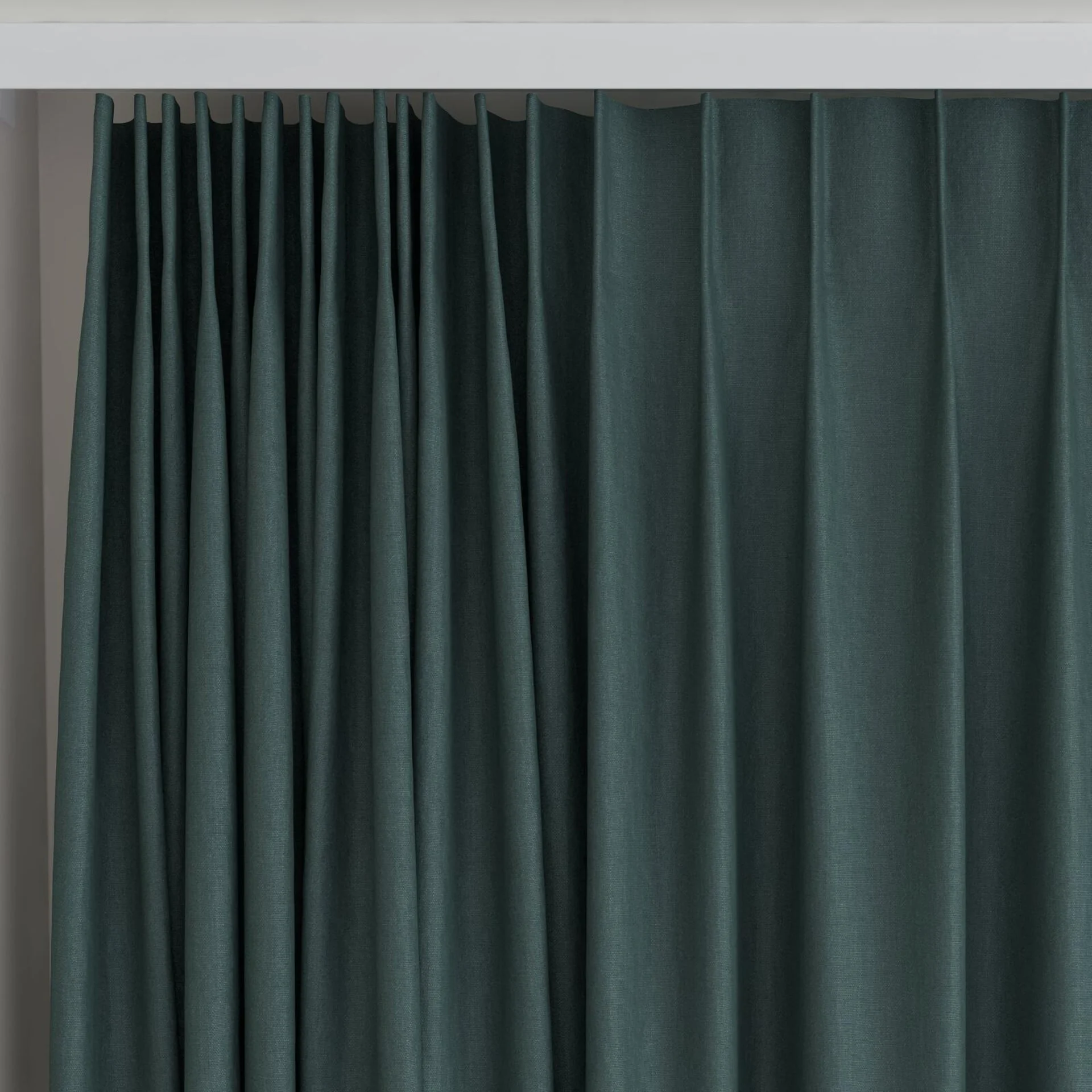 Top view of Eternal Pacific, on curtain rail