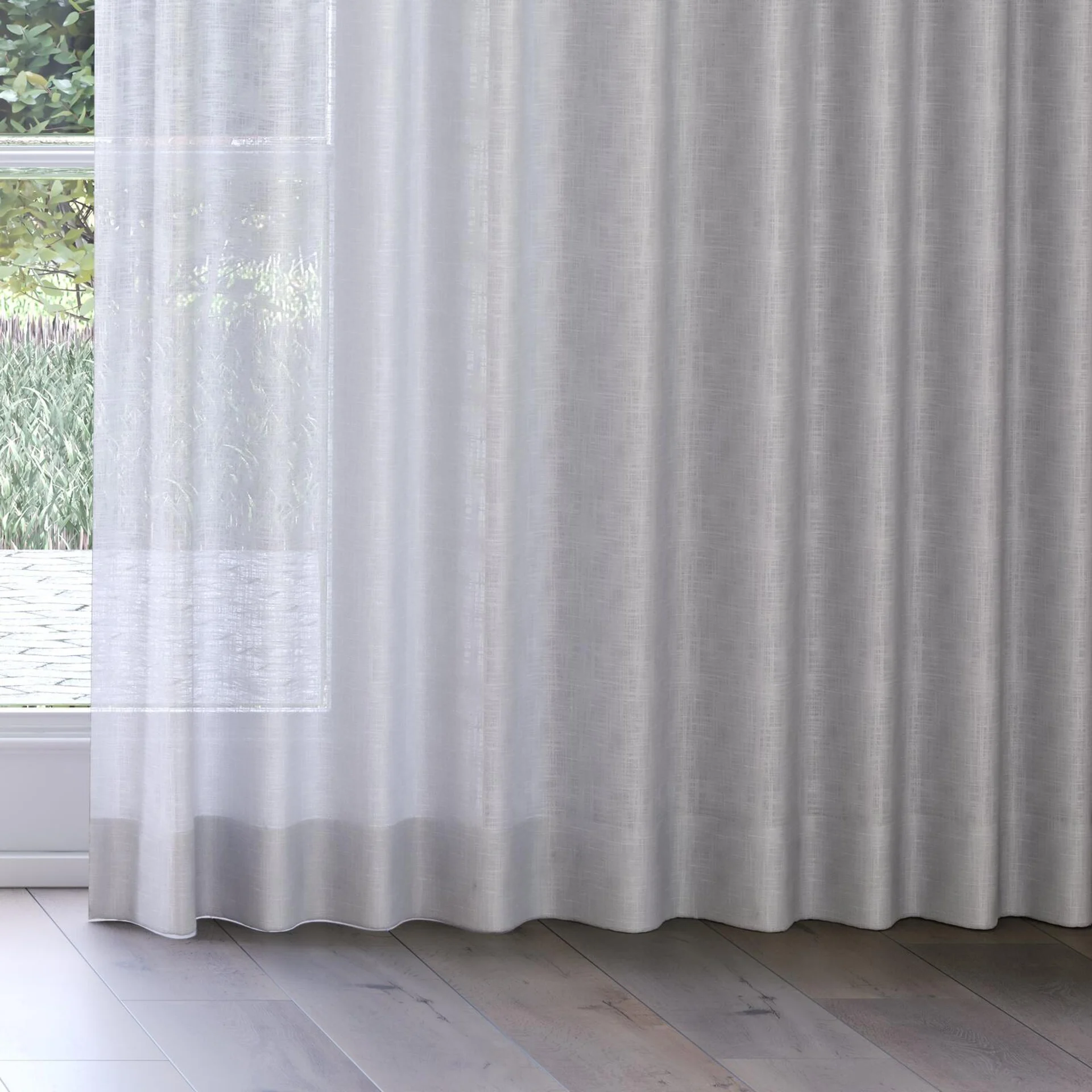 Bottom view of Charanga Dove, on curtain rail