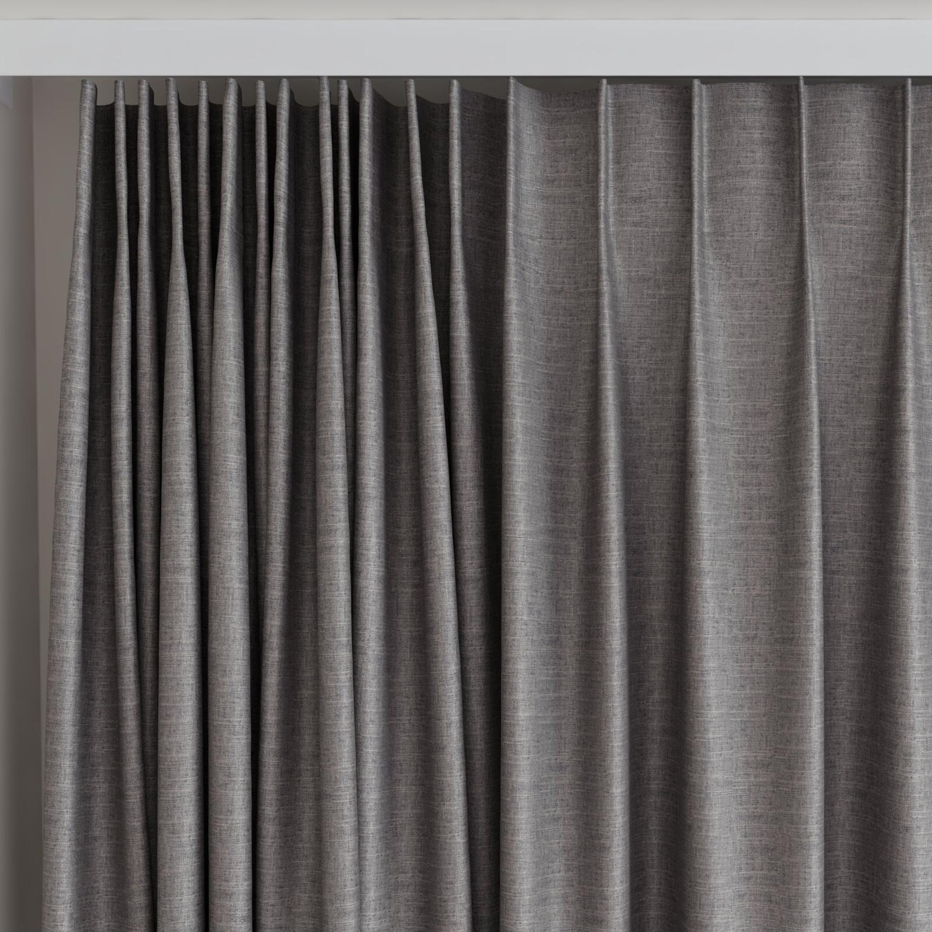 Top view of Tonto Charcoal, on curtain rail