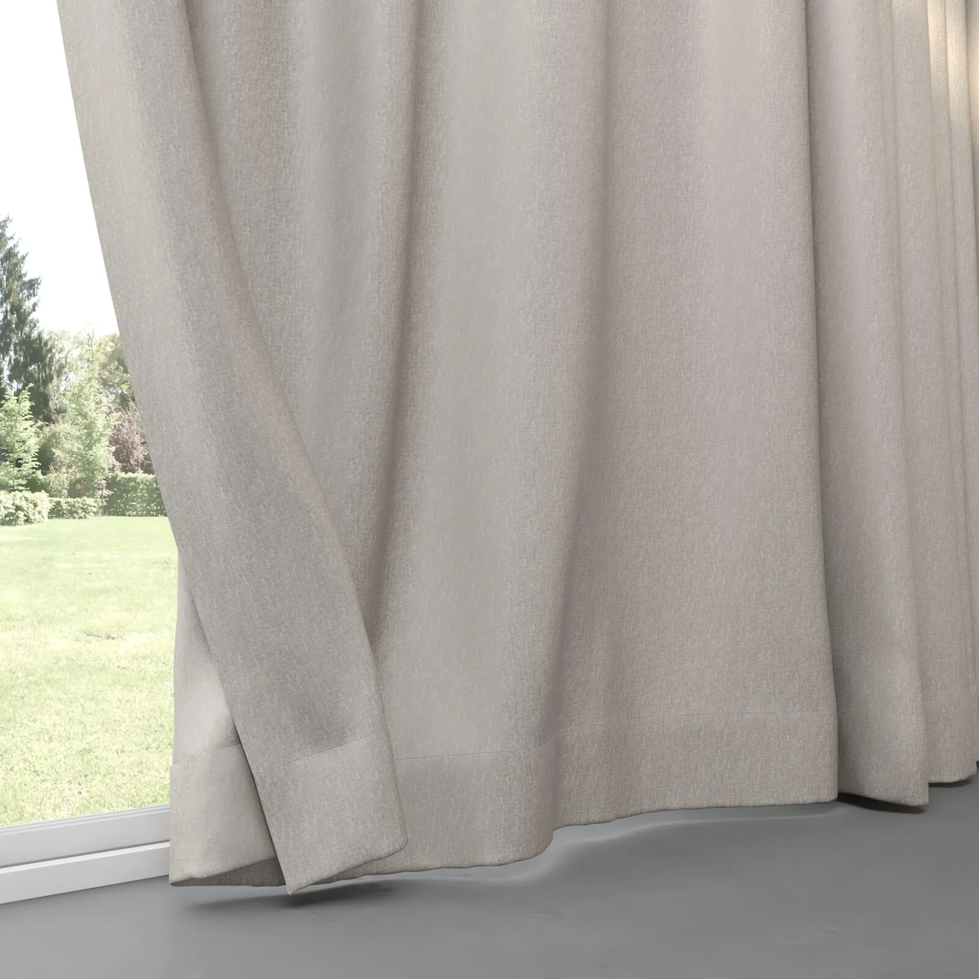 Bottom view of Rewind Dove, pinch pleat