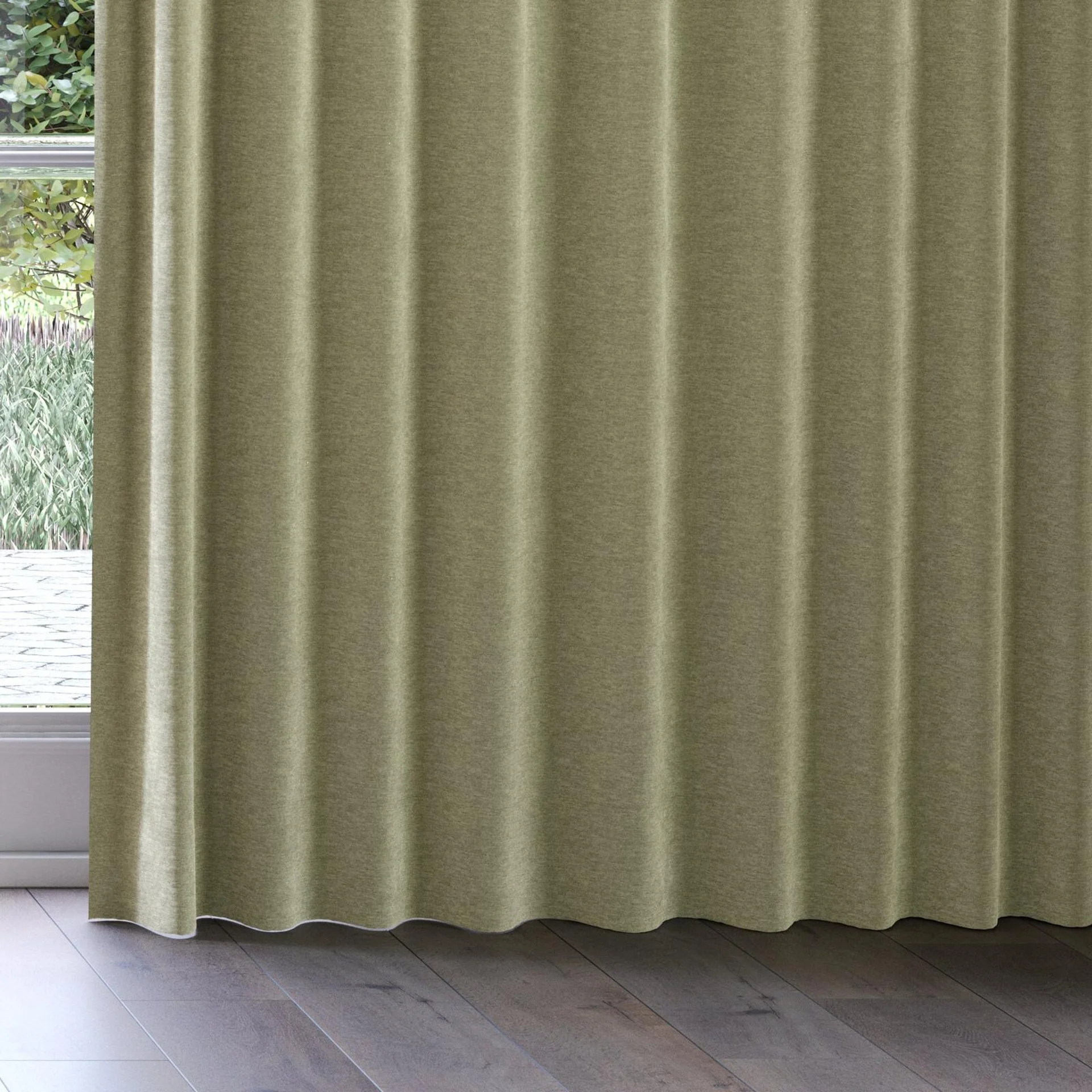 Bottom view of Geneva Thyme, on curtain rail