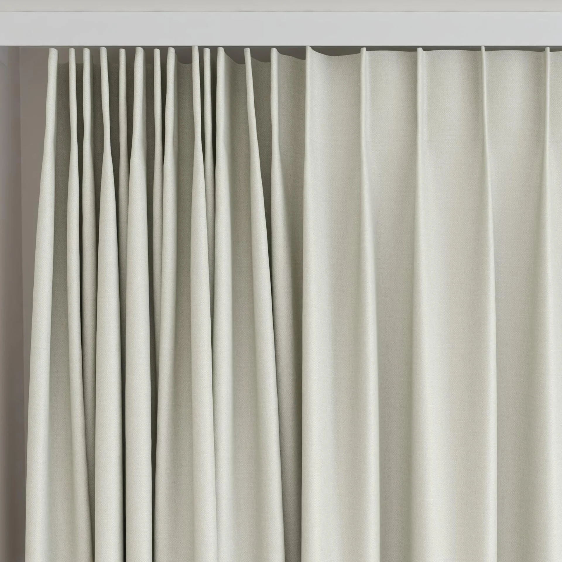 Top view of Urban Parchment, on curtain rail