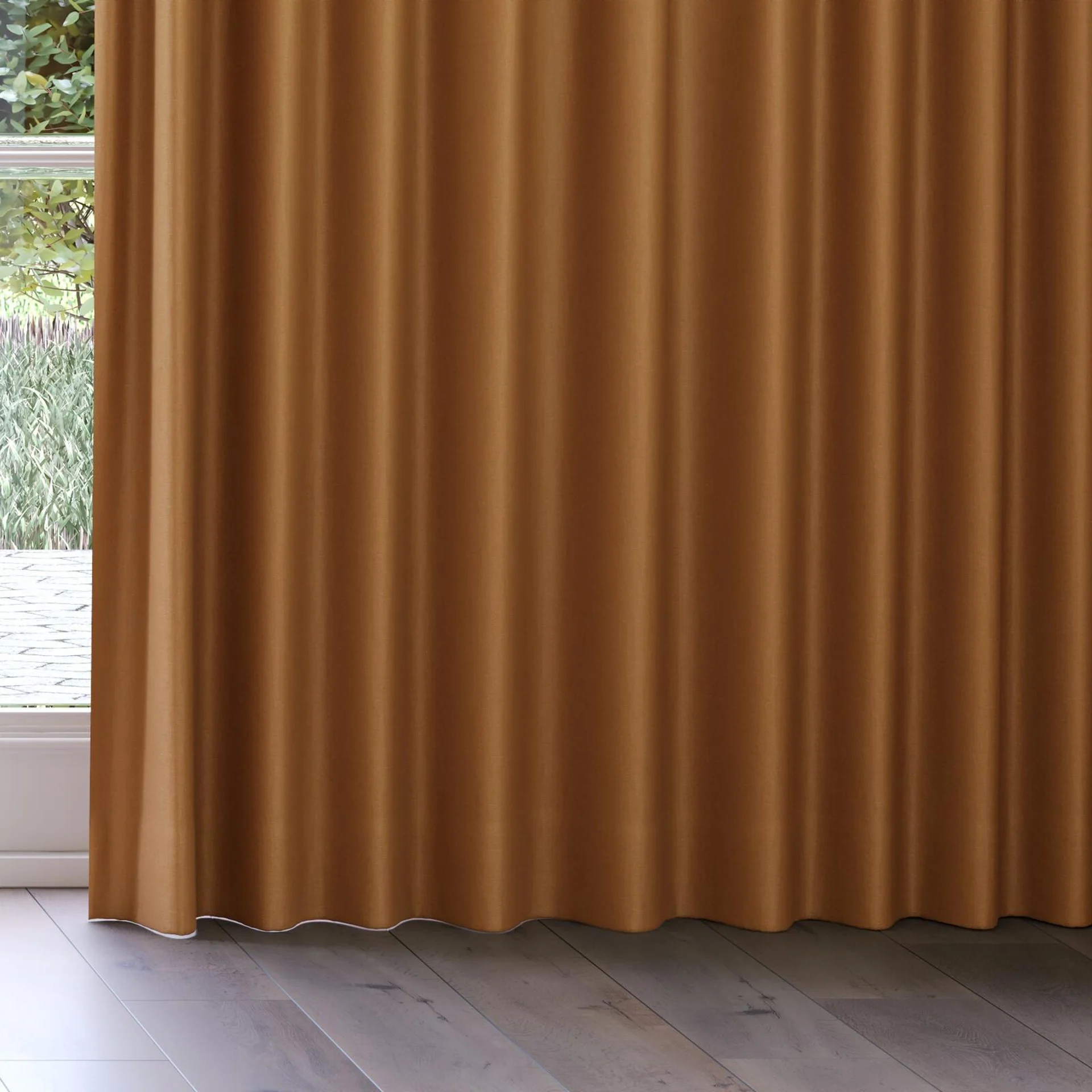 Bottom view of Eternal Copper, on curtain rail