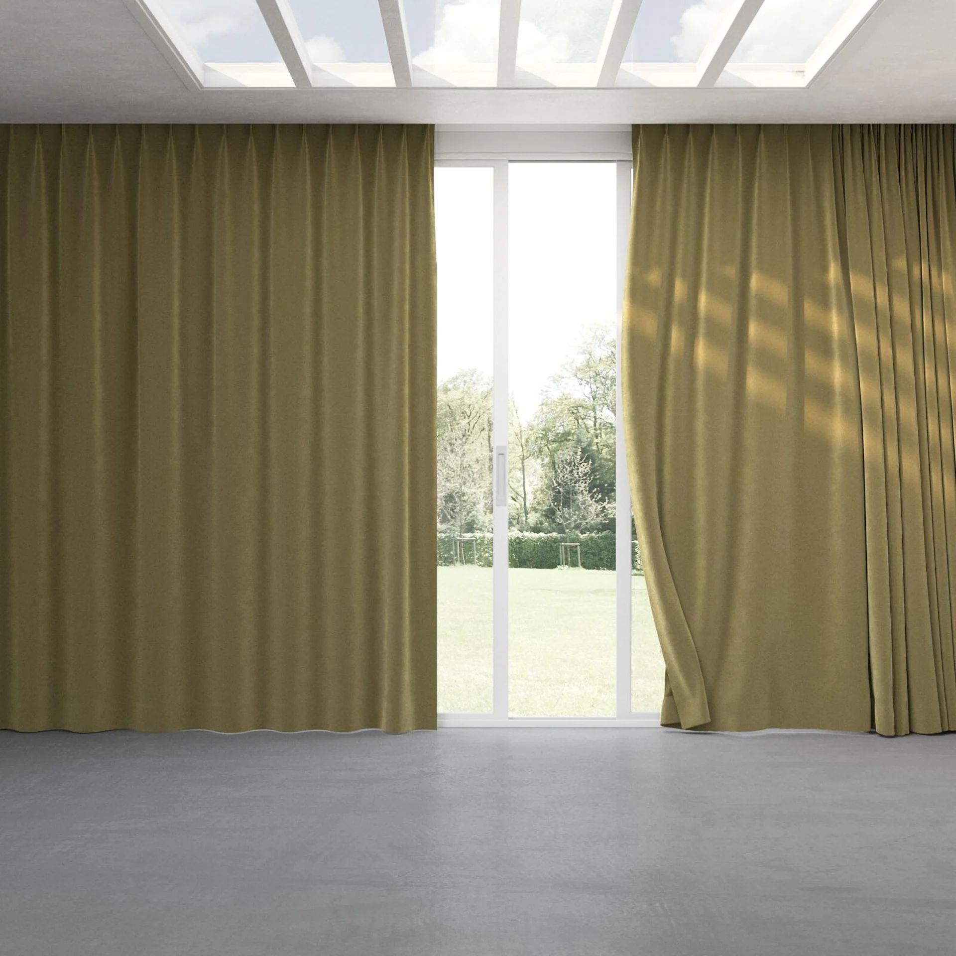 Full view of Vienna Elm, pinch pleat