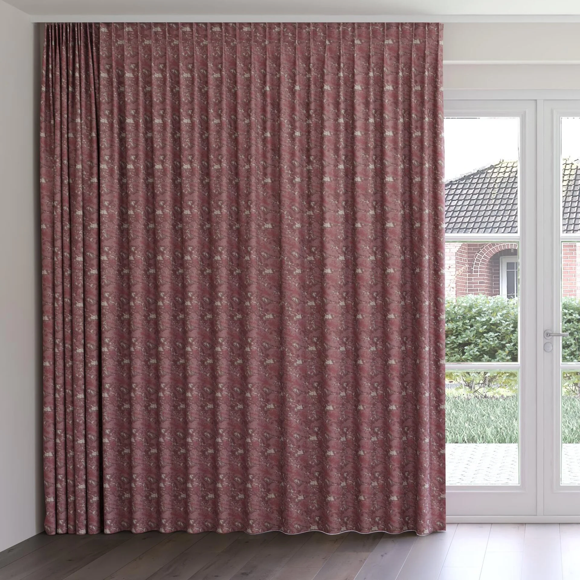 Front view of Lipova Petal, on curtain rail