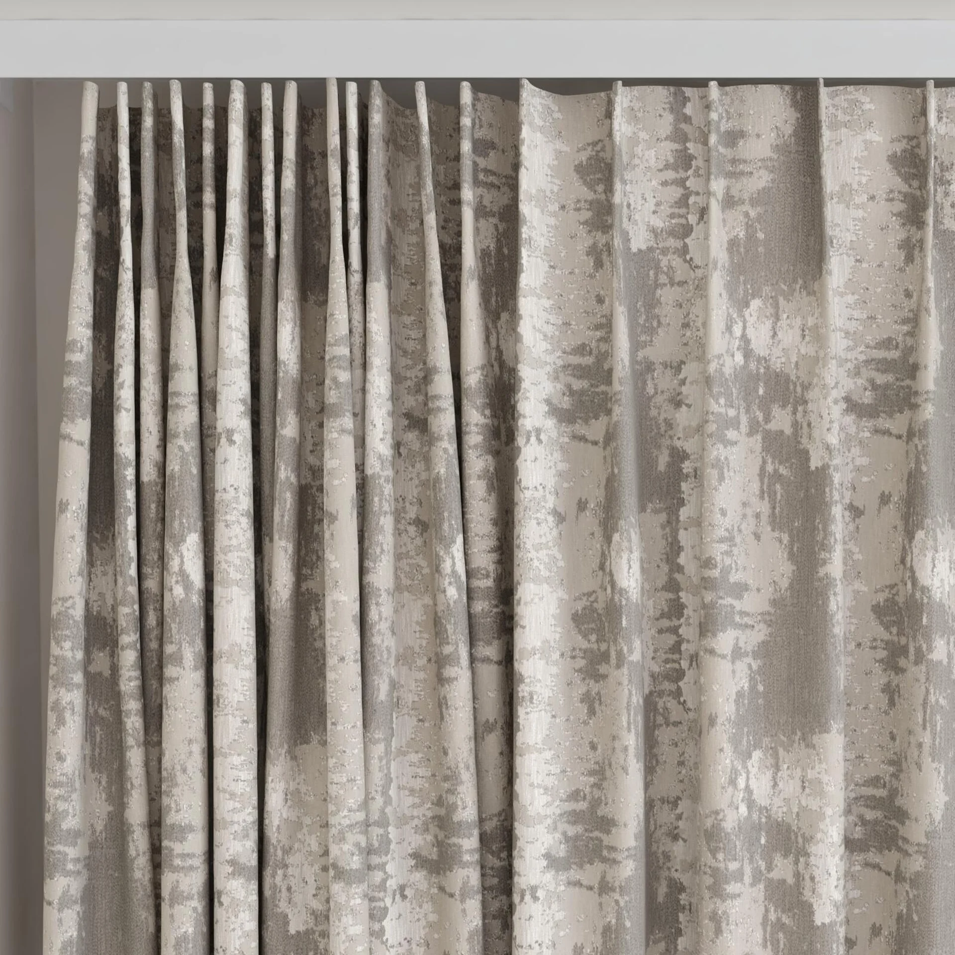 Top view of Lassen Sterling, on curtain rail