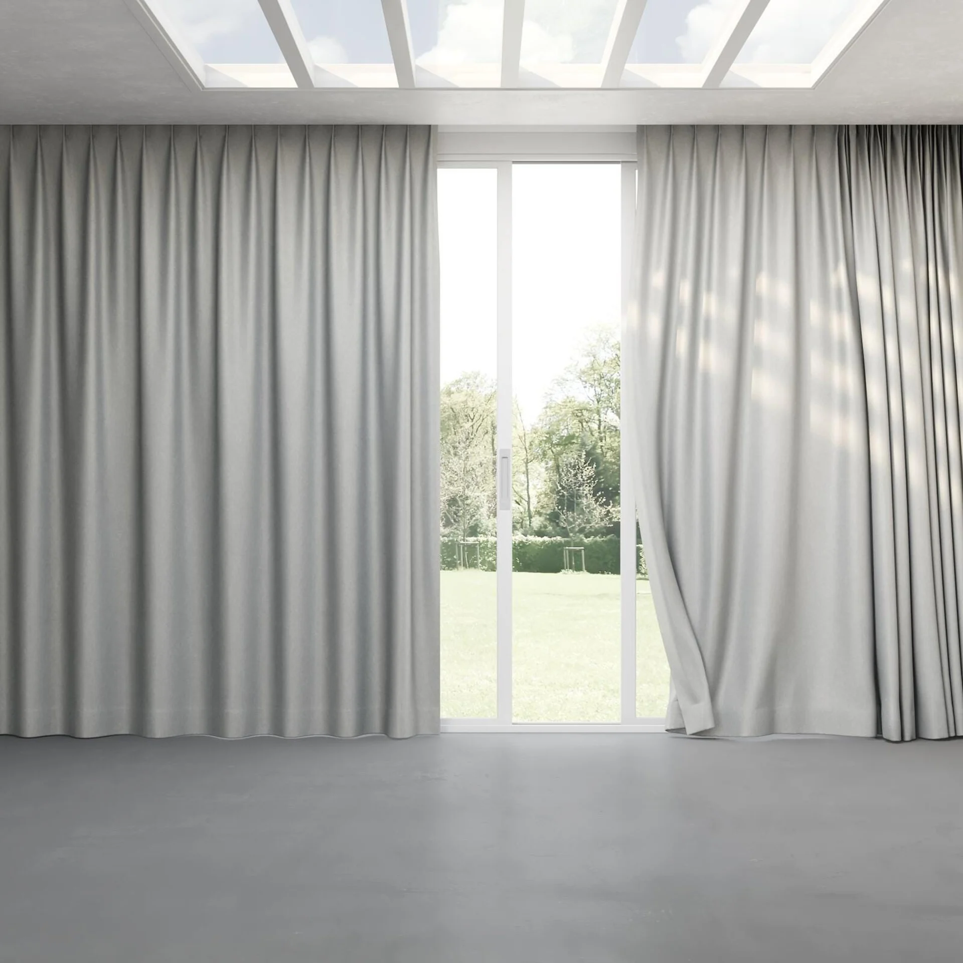 Full view of Glamour Iron, pinch pleat