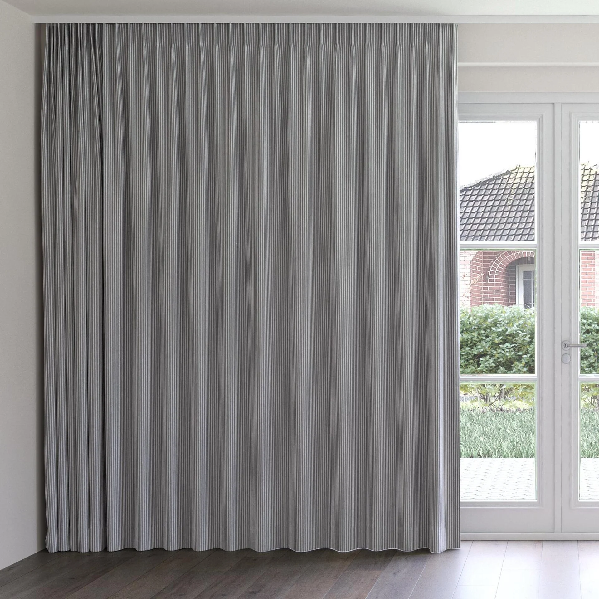 Front view of Embrace Iron, on curtain rail