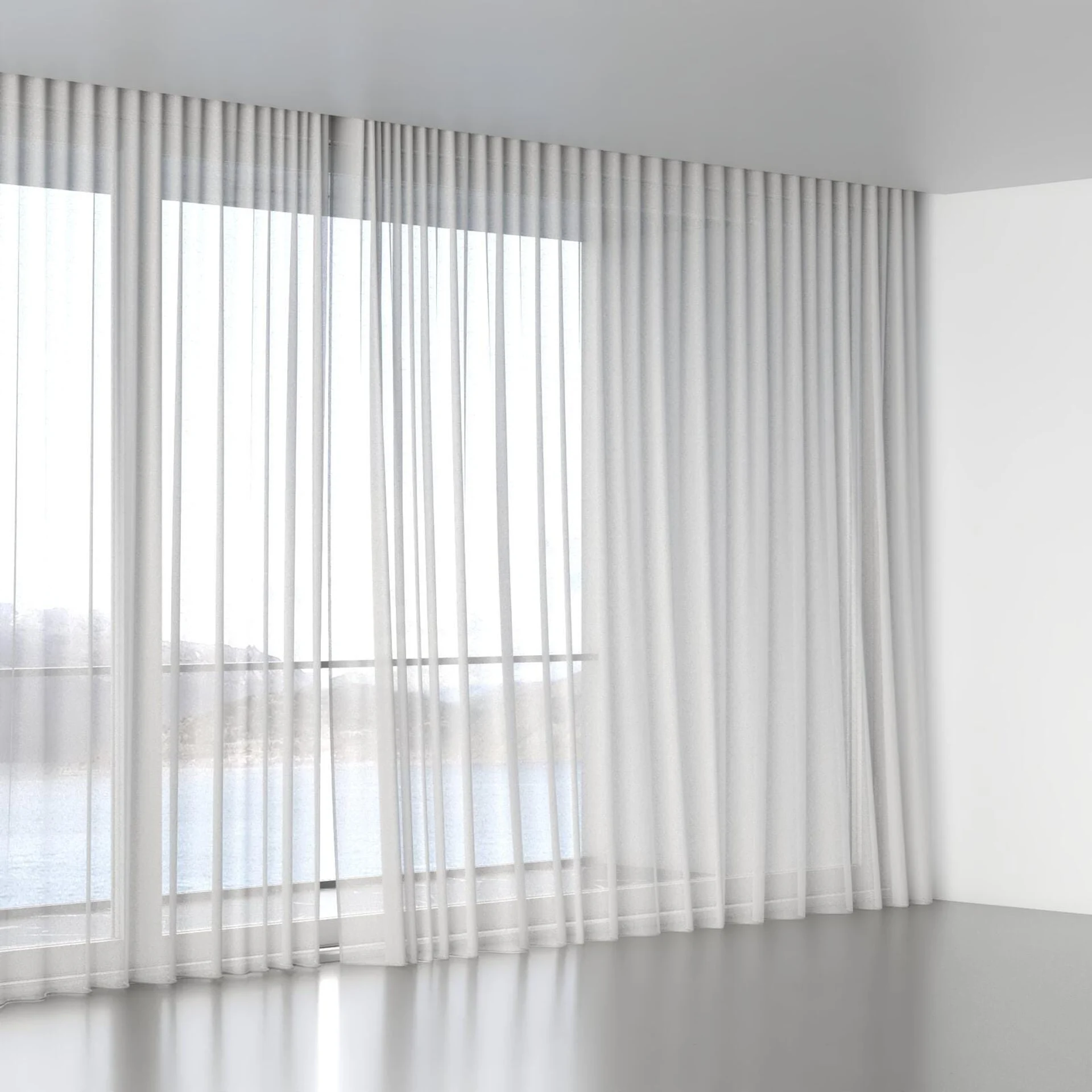 Full view of Sencha Dove, wave pleat