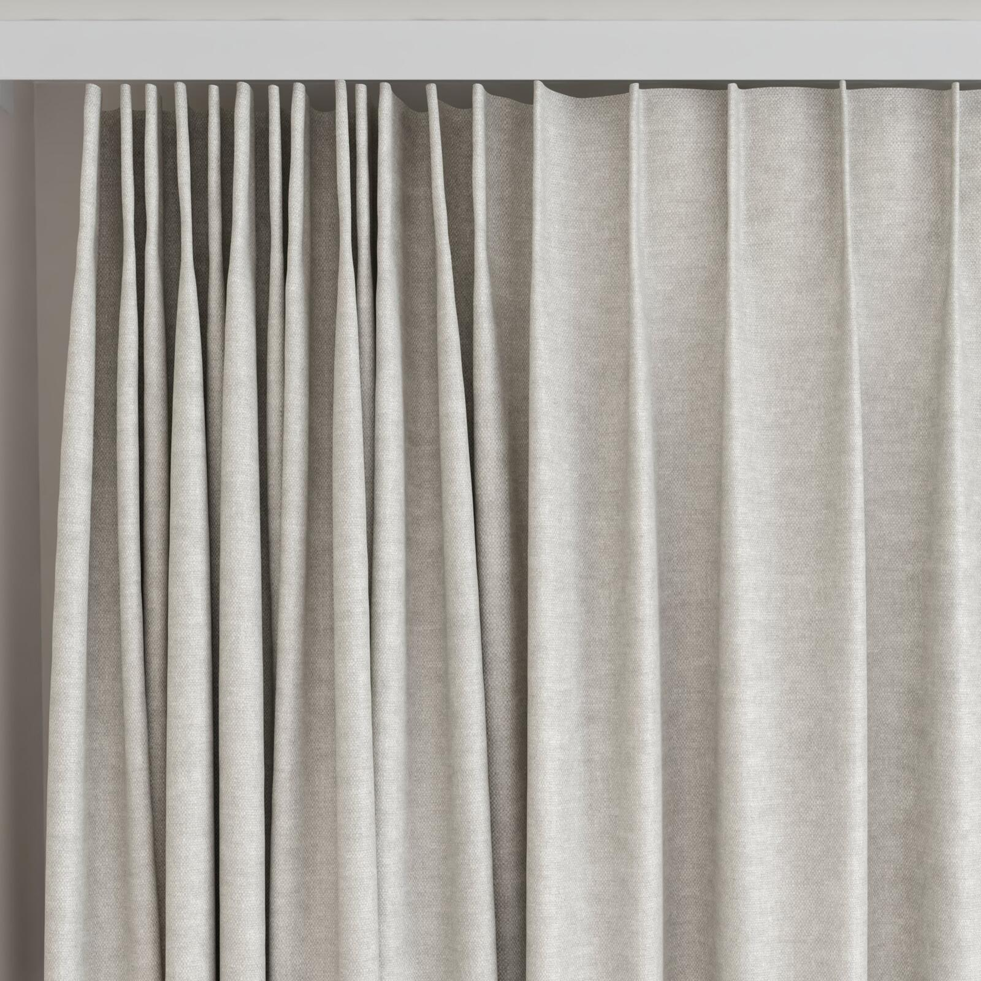 Top view of Colourwash Dove, on curtain rail