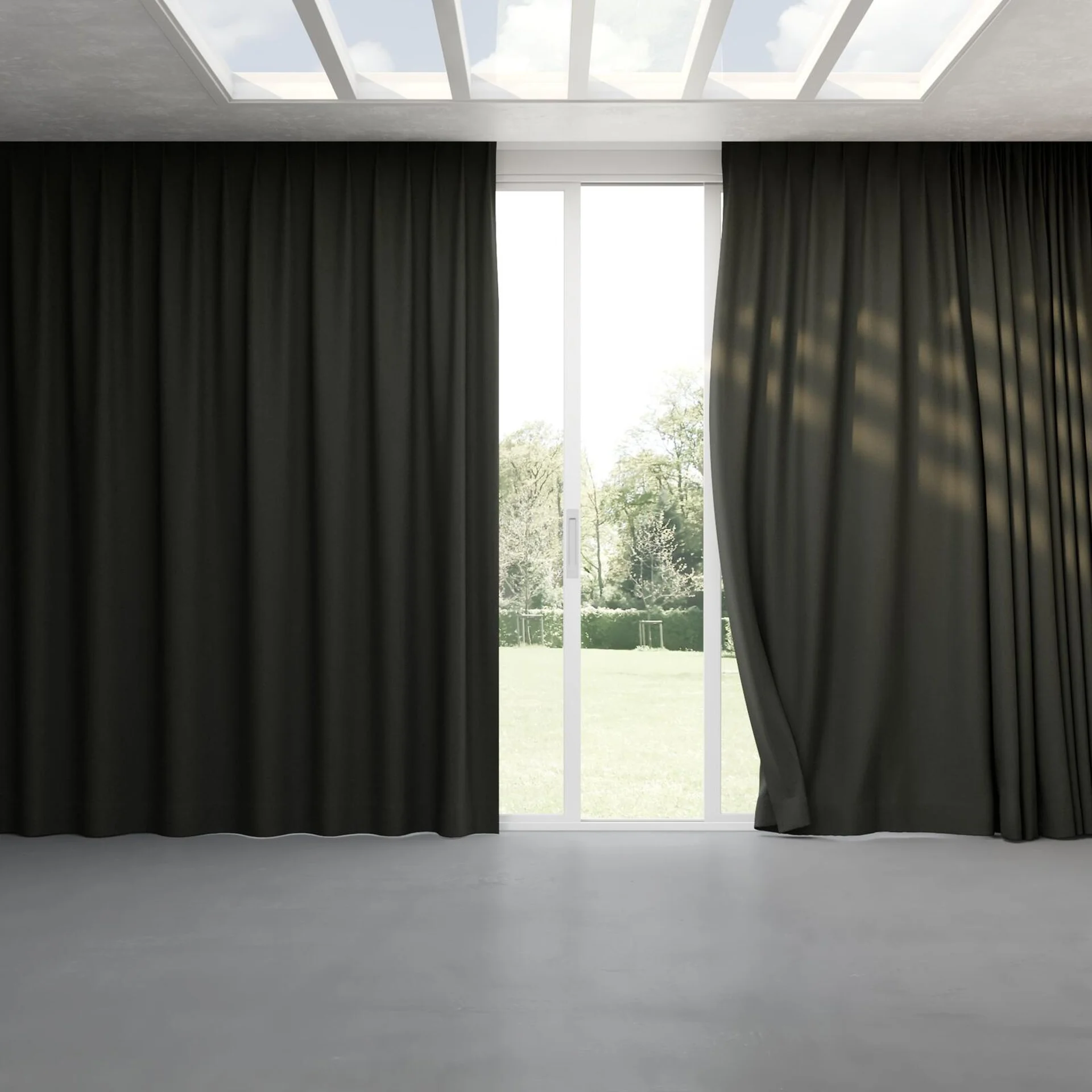Full view of Mauritius Onyx, pinch pleat