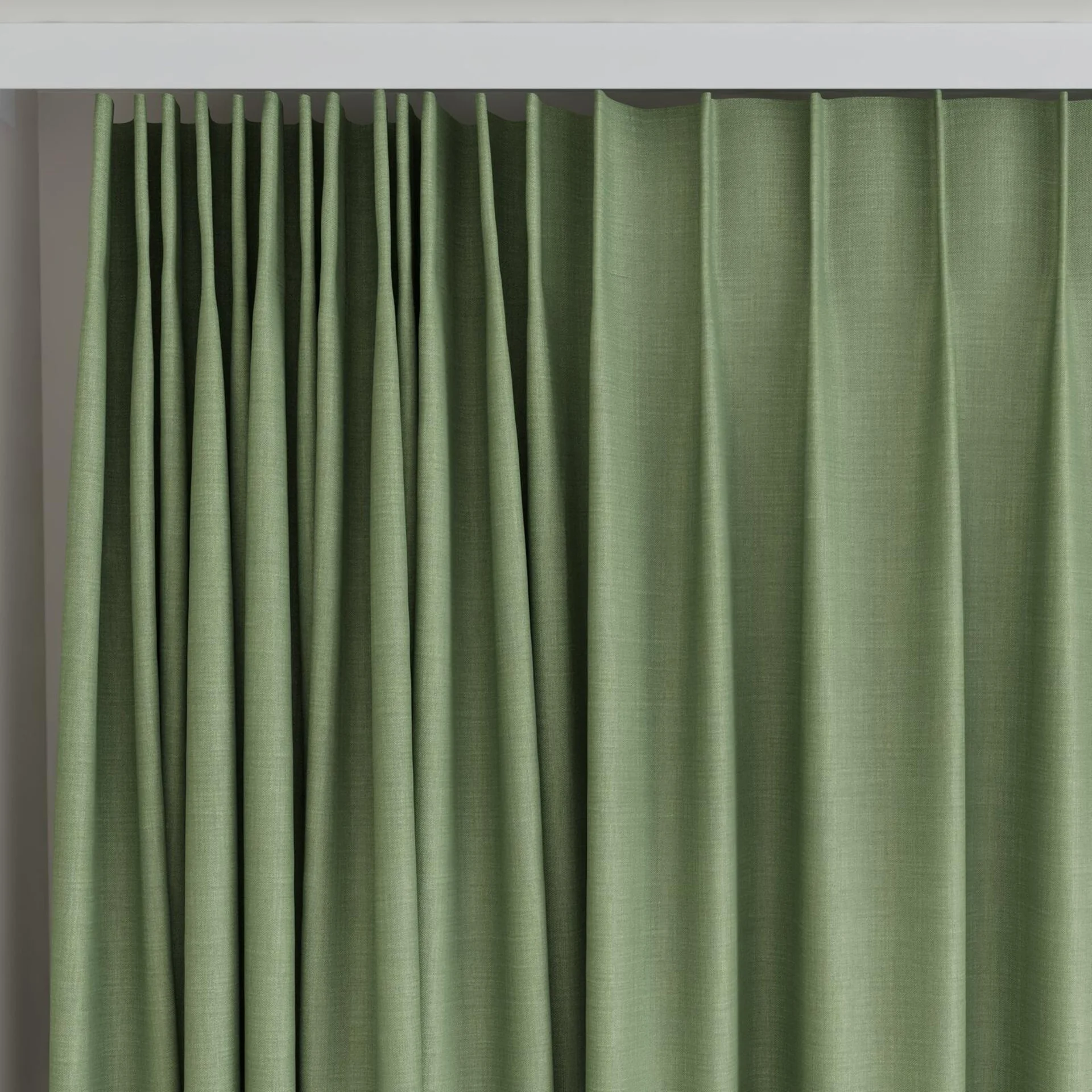 Top view of Loci Dim Out Palm, on curtain rail