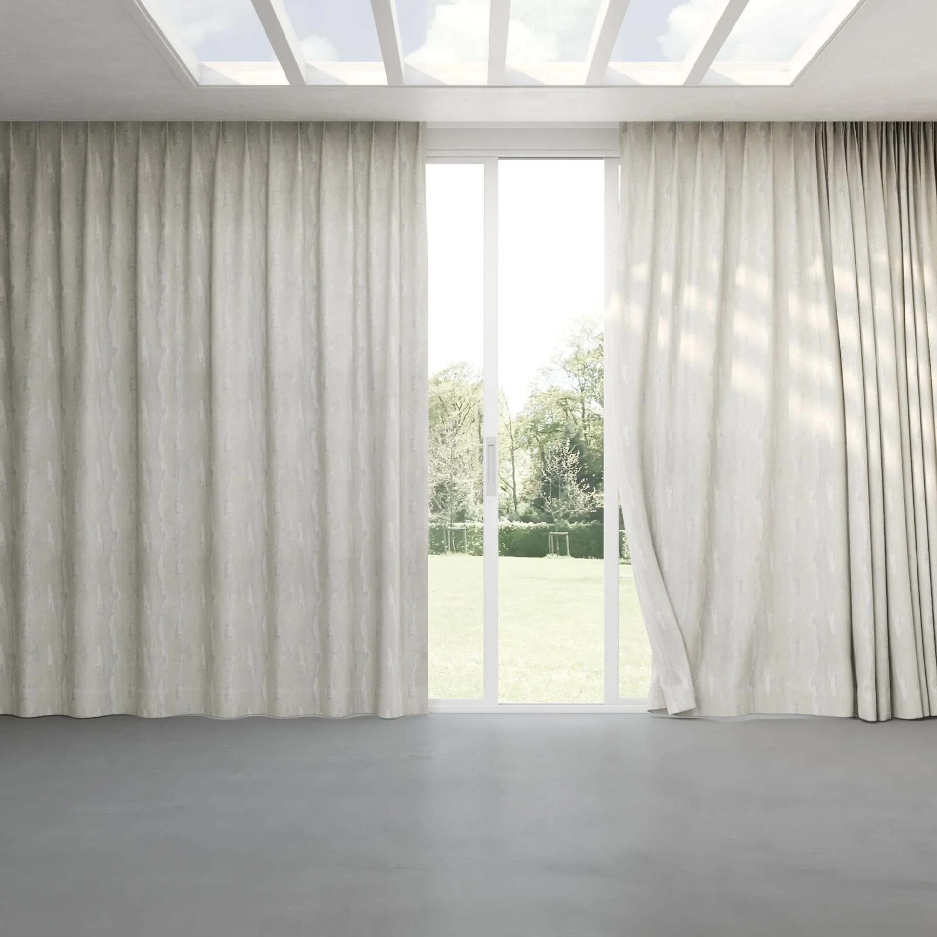 Full view of Jager Silver, pinch pleat